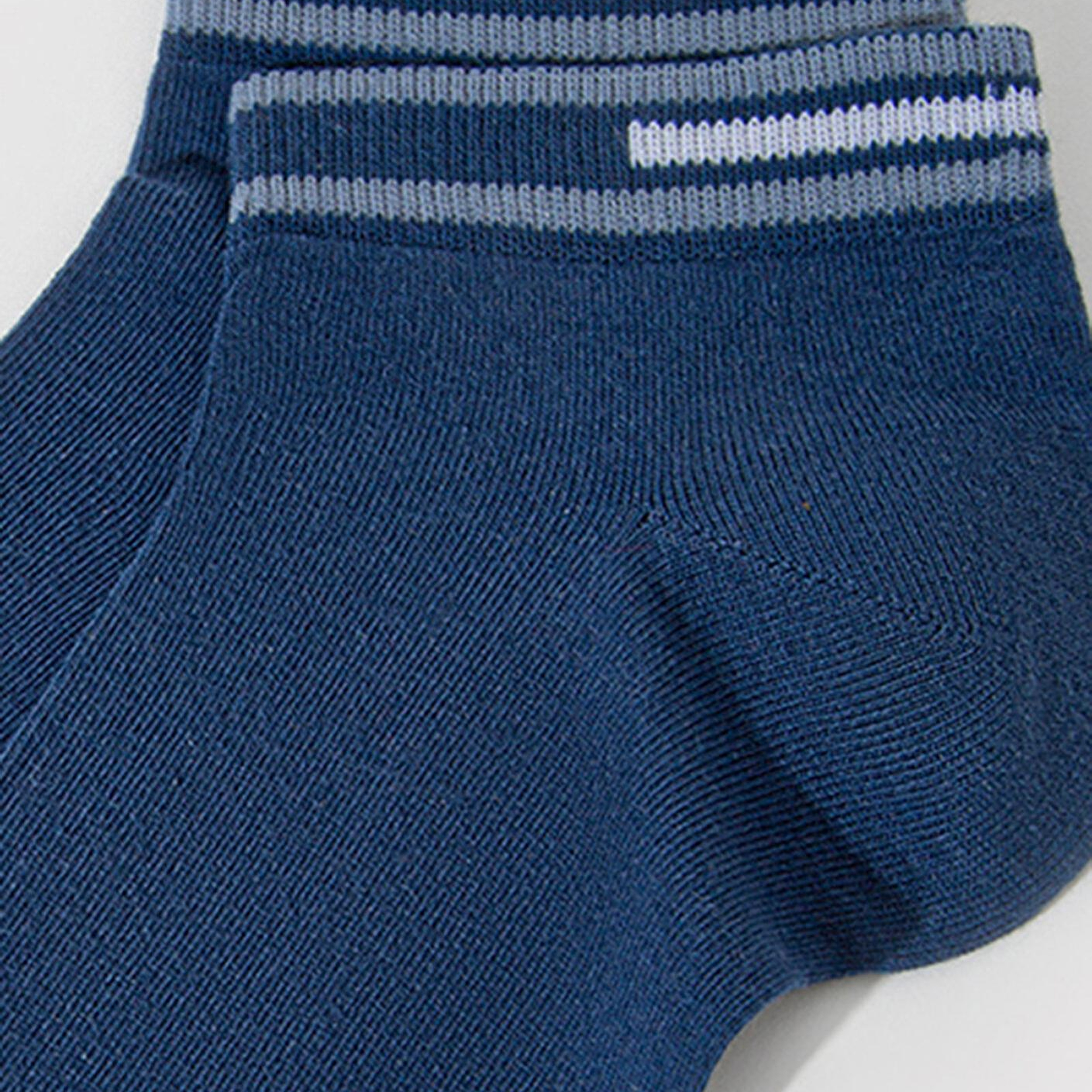 Mavi Çizgi Detaylı Lacivert Patik Çorap 0911609-70861