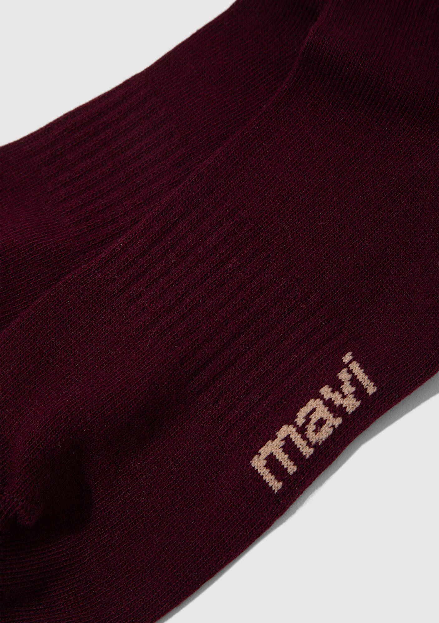 Mavi Mavi Logo Baskılı Bordo Soket Çorap 0911160-85347