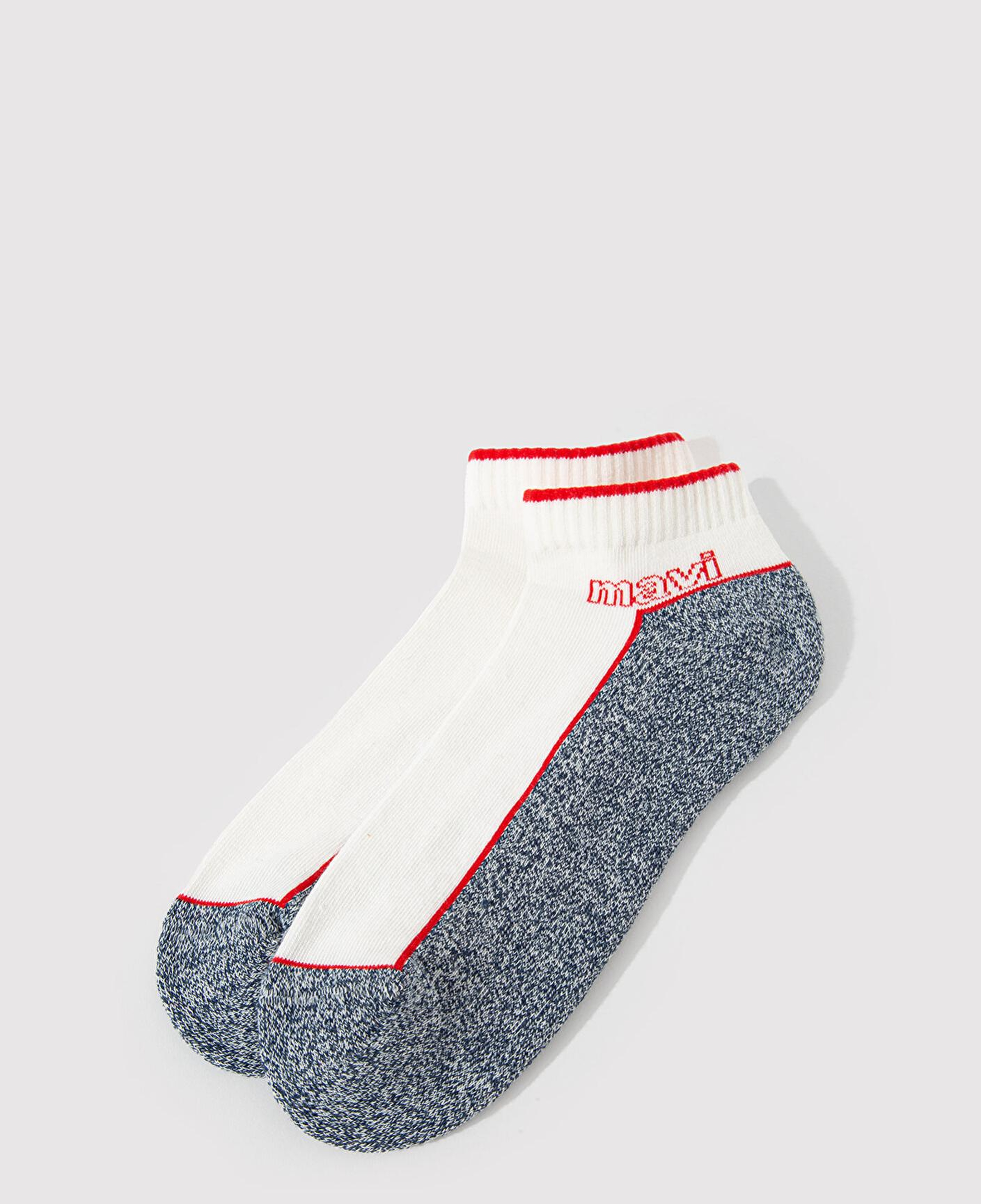 Mavi Mavi Logo Detaylı Beyaz Patik Çorap 0911604-620