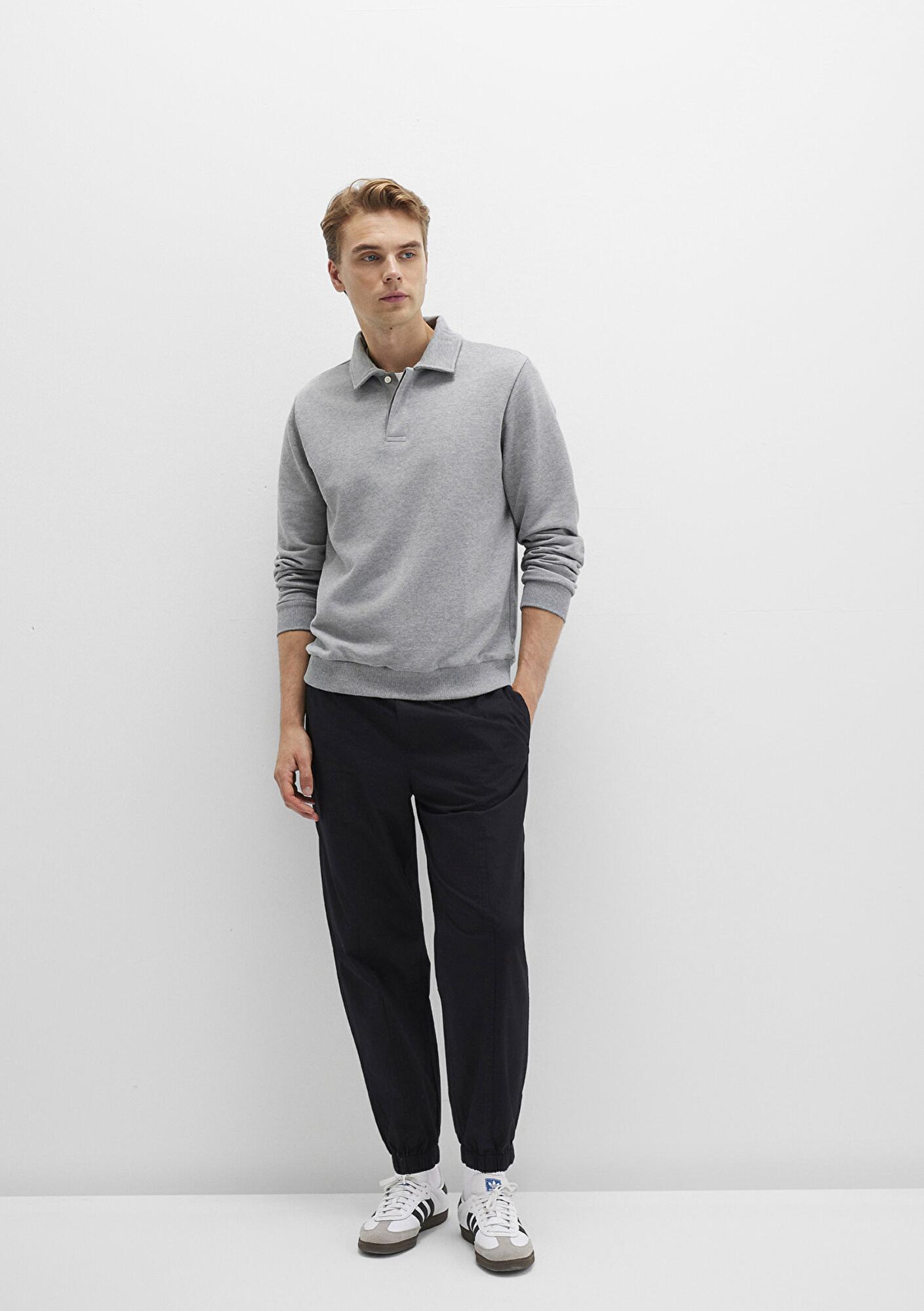 Mavi Beli Lastikli Siyah Jogger Pantolon 0010190-900