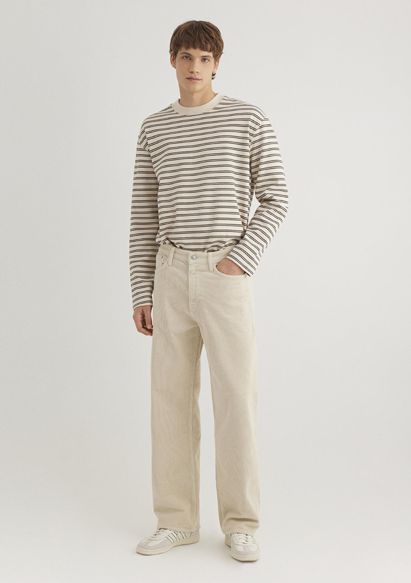 Mavi Atlanta Street Ekru Kadife Pantolon 0010305-89111