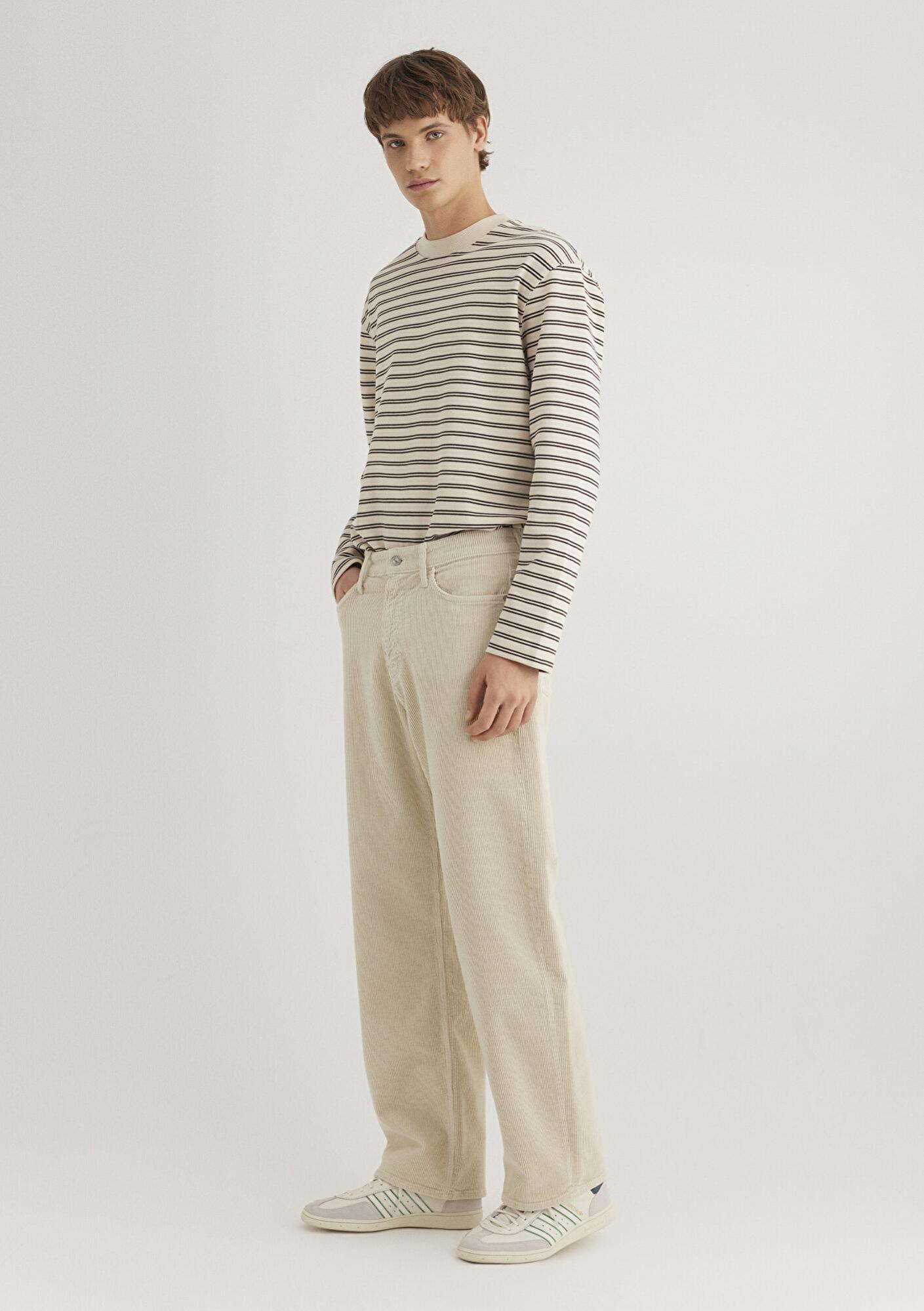 Mavi Atlanta Street Ekru Kadife Pantolon 0010305-89111