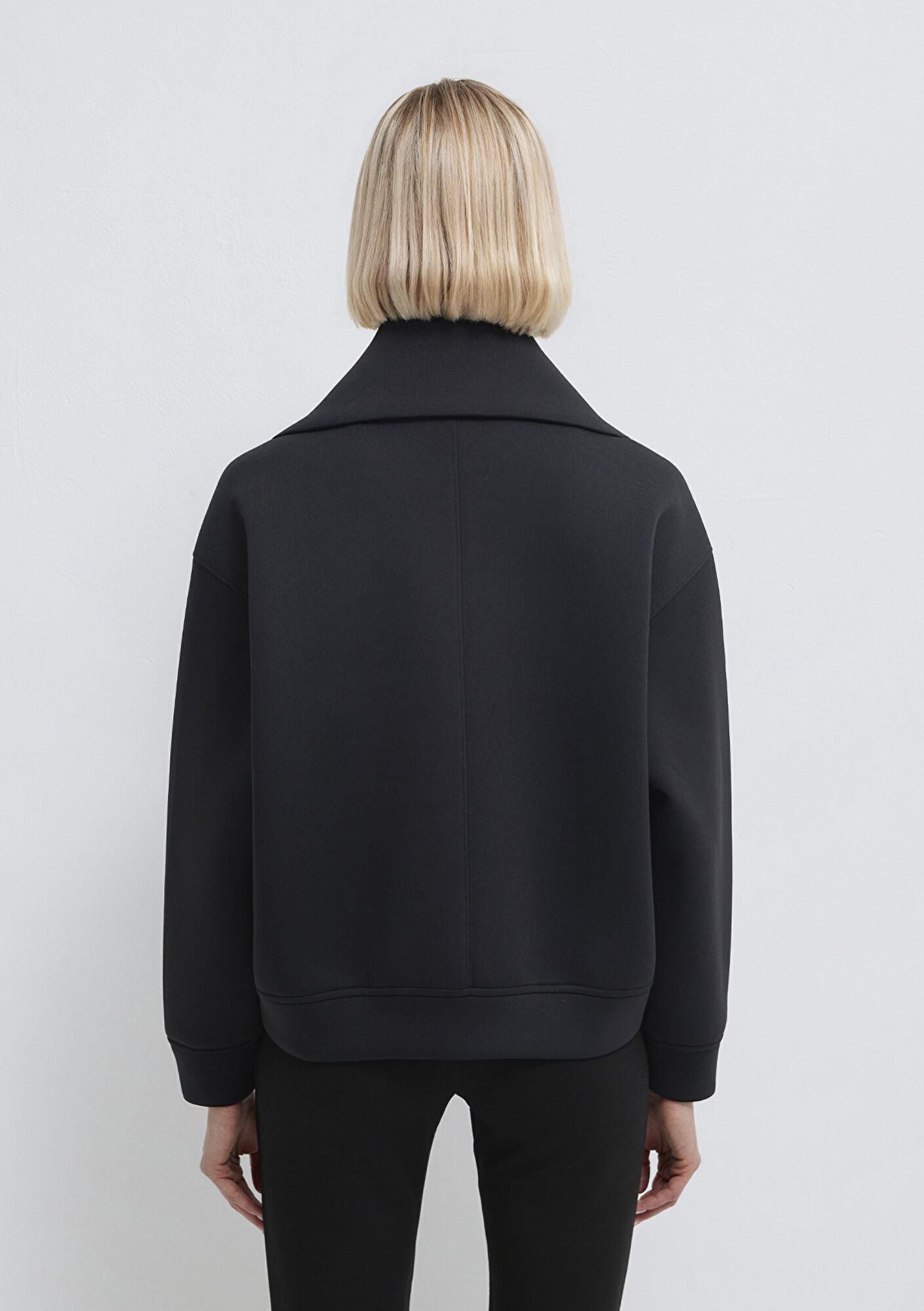 Mavi Sporty Lux Fermuarlı Siyah Sweatshirt 1S10295-900