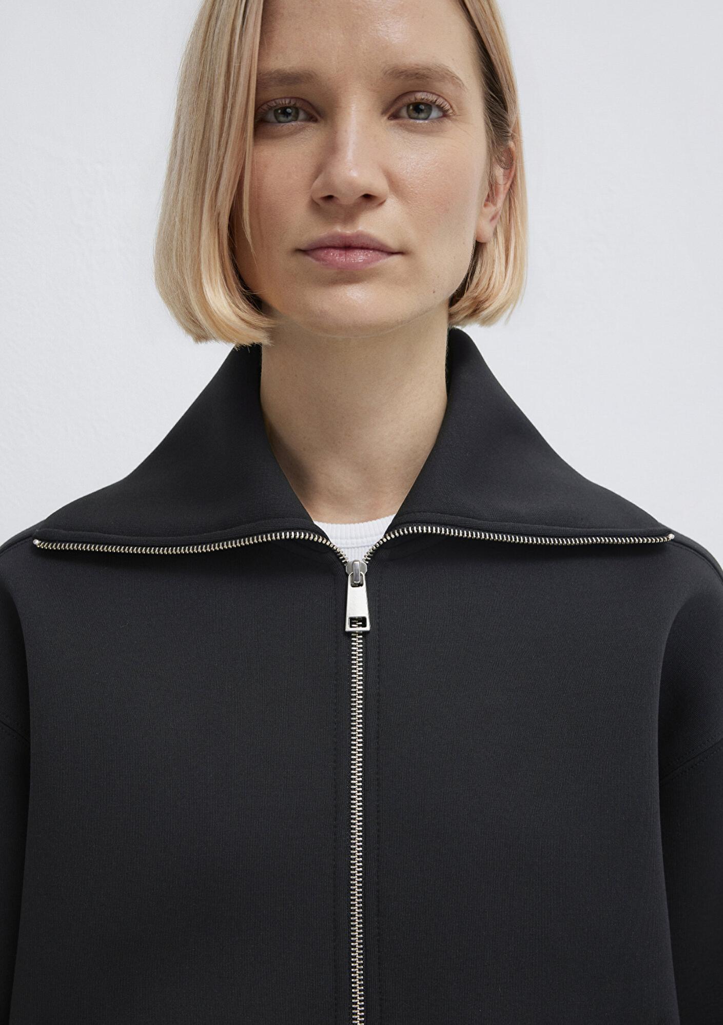 Mavi Sporty Lux Fermuarlı Siyah Sweatshirt 1S10295-900