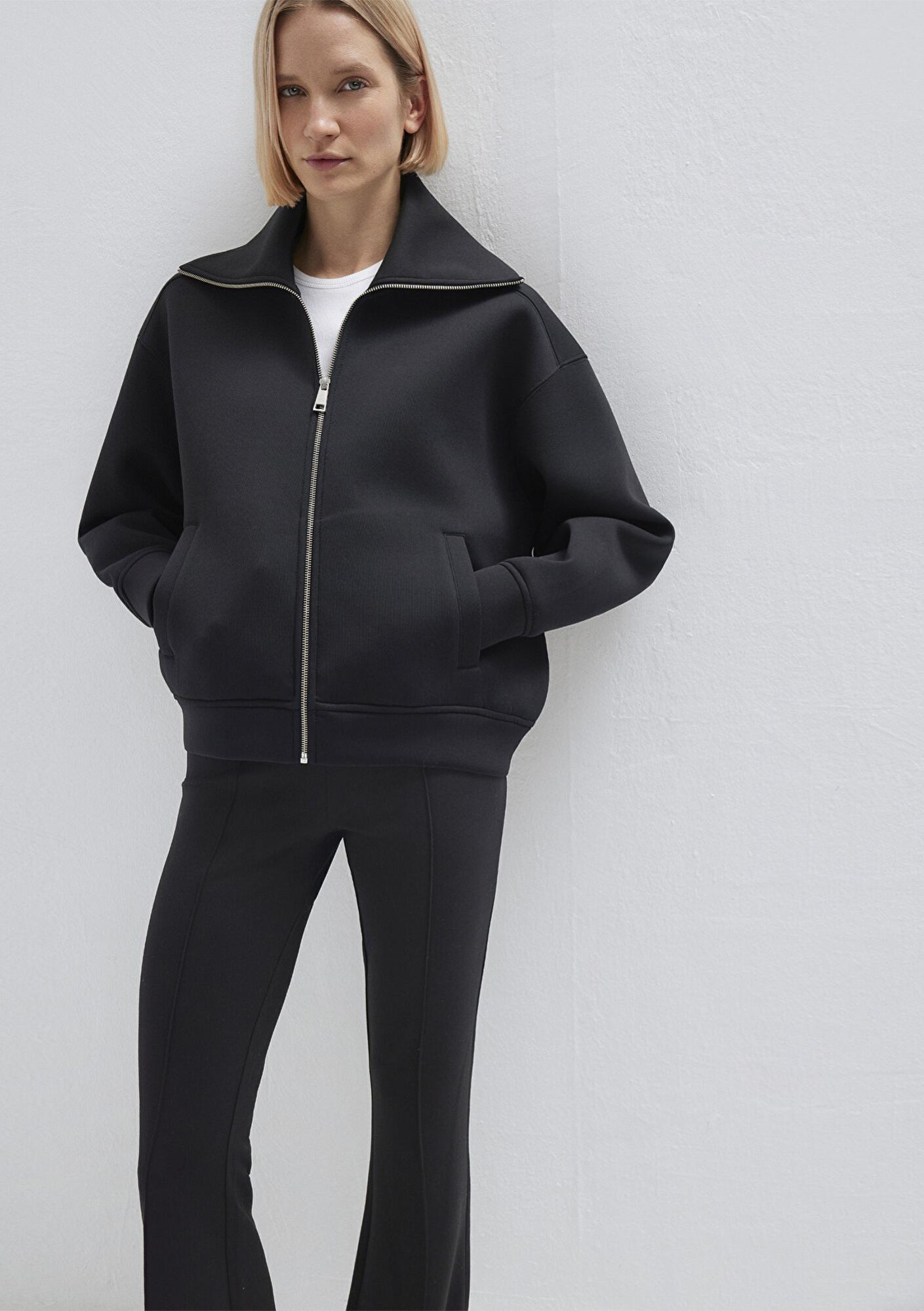 Mavi Sporty Lux Fermuarlı Siyah Sweatshirt 1S10295-900