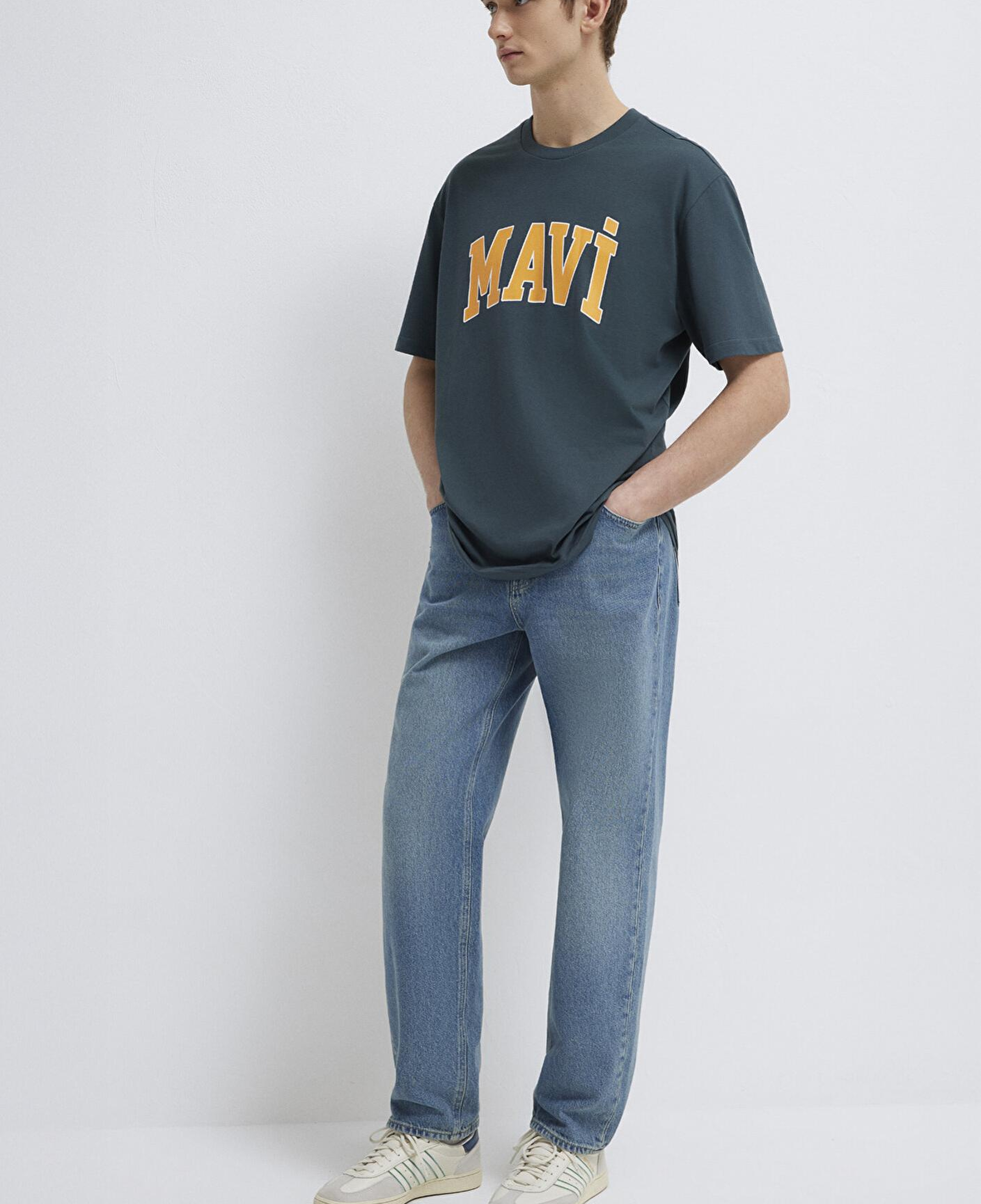 Mavi Mavi Logo Baskılı Yeşil Tişört Loose Fit / Bol Rahat Kesim 0611711-71598