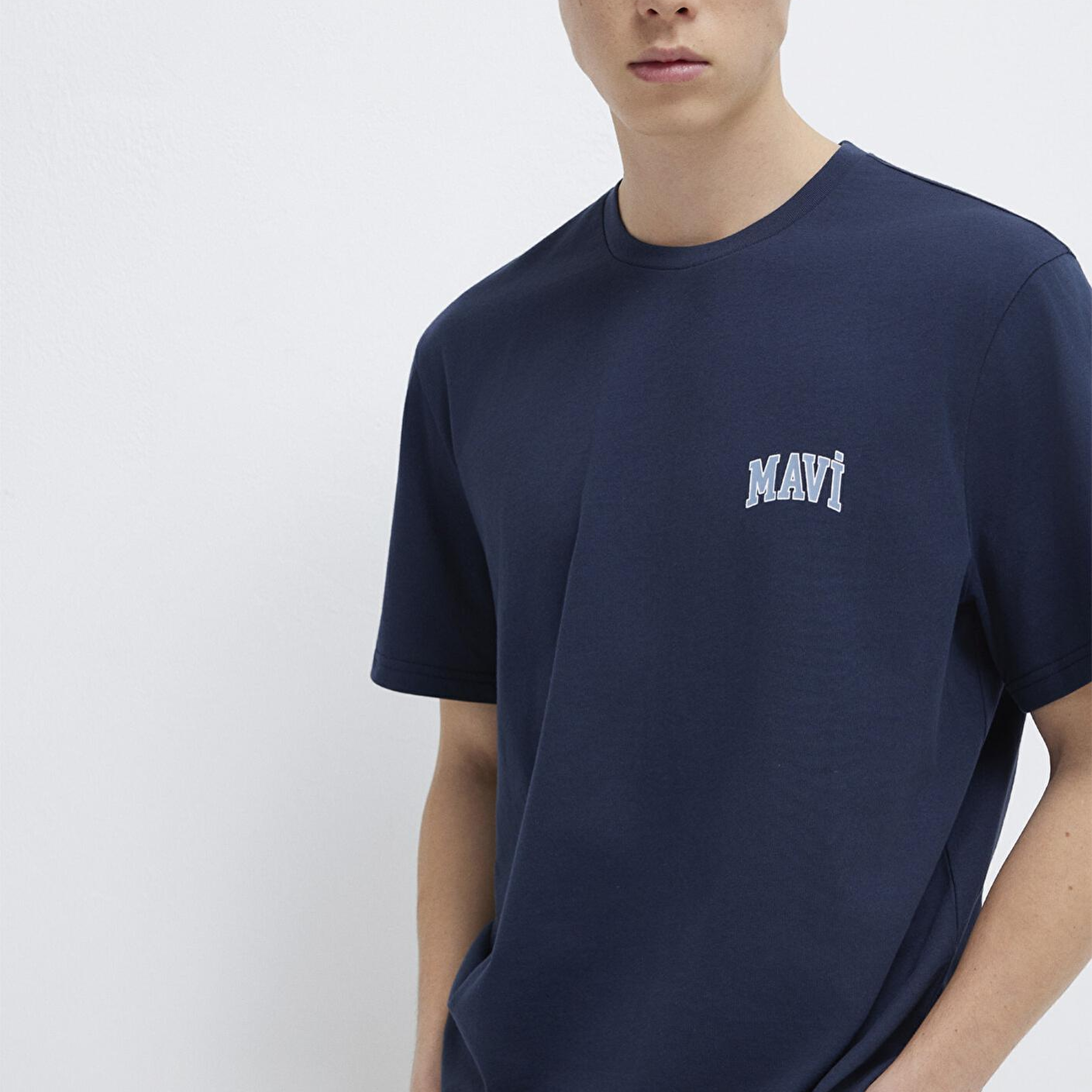 Mavi Mavi Logo Baskılı Lacivert Tişört Regular Fit / Normal Kesim 0611714-70497