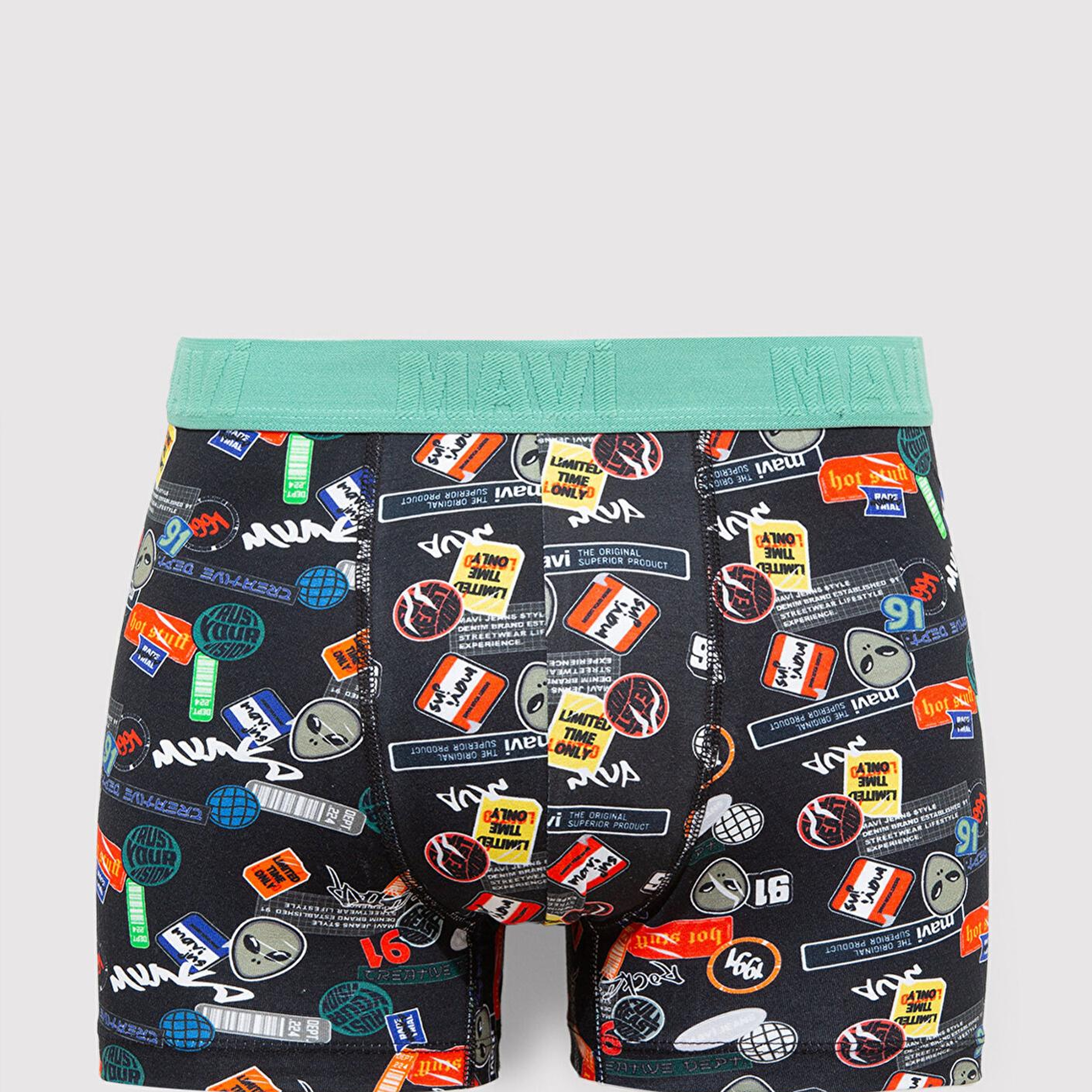 Mavi Baskılı Boxer 0911850-900