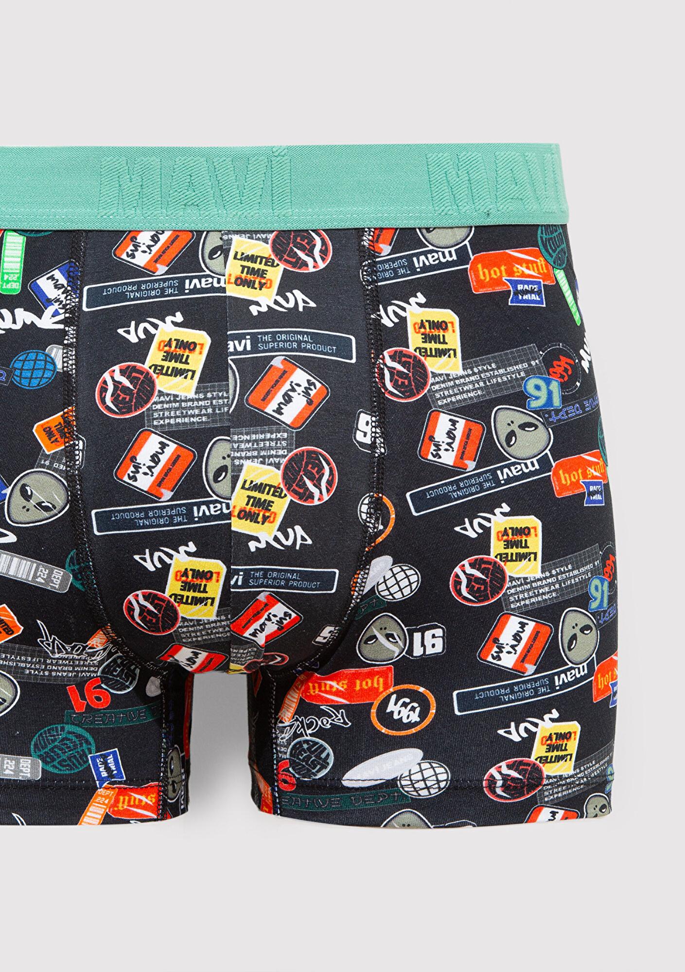 Mavi Baskılı Boxer 0911850-900