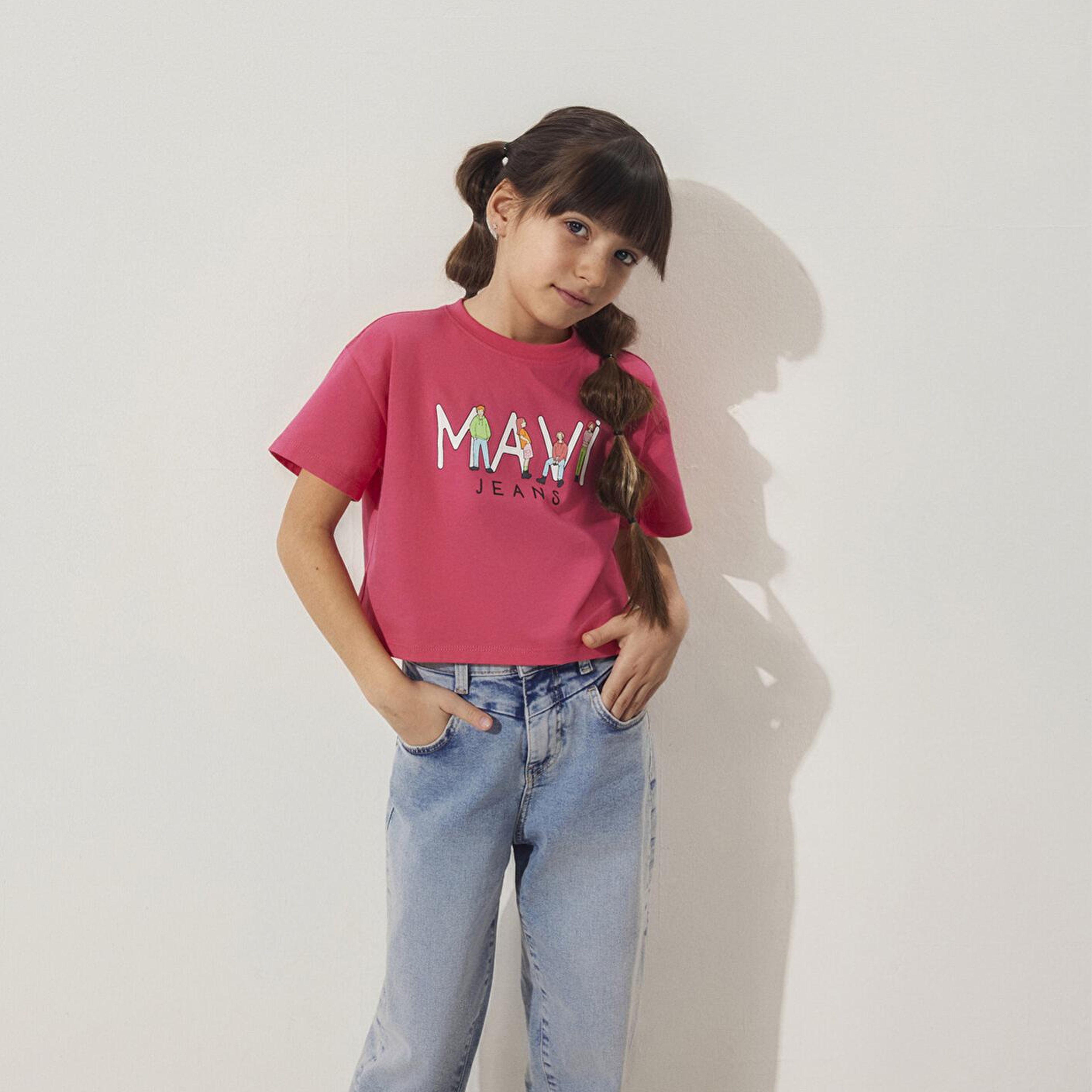 Mavi Mavi Jeans Baskılı Pembe Tişört Loose Fit / Bol Rahat Kesim 7610286-71111