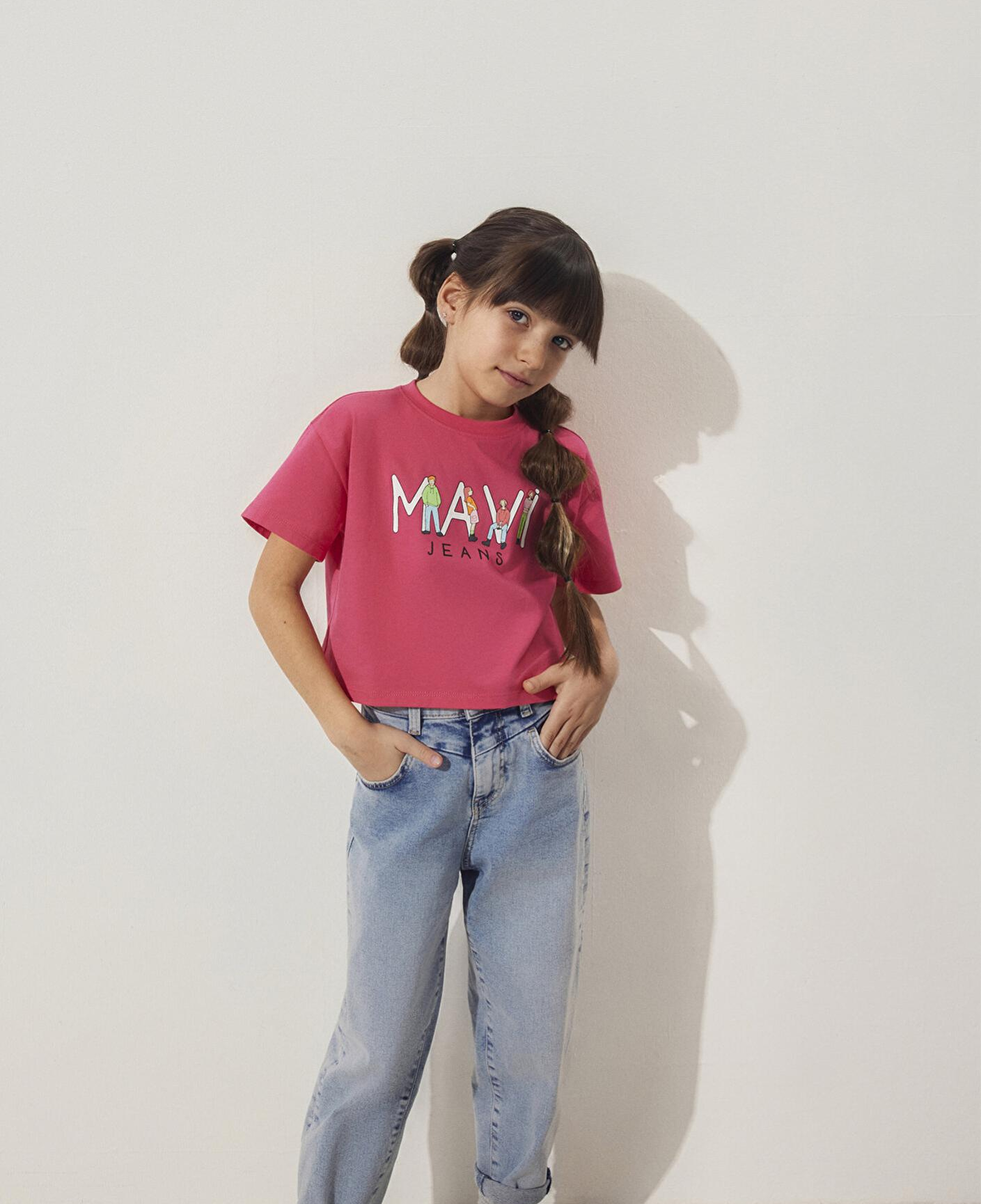 Mavi Mavi Jeans Baskılı Pembe Tişört Loose Fit / Bol Rahat Kesim 7610286-71111