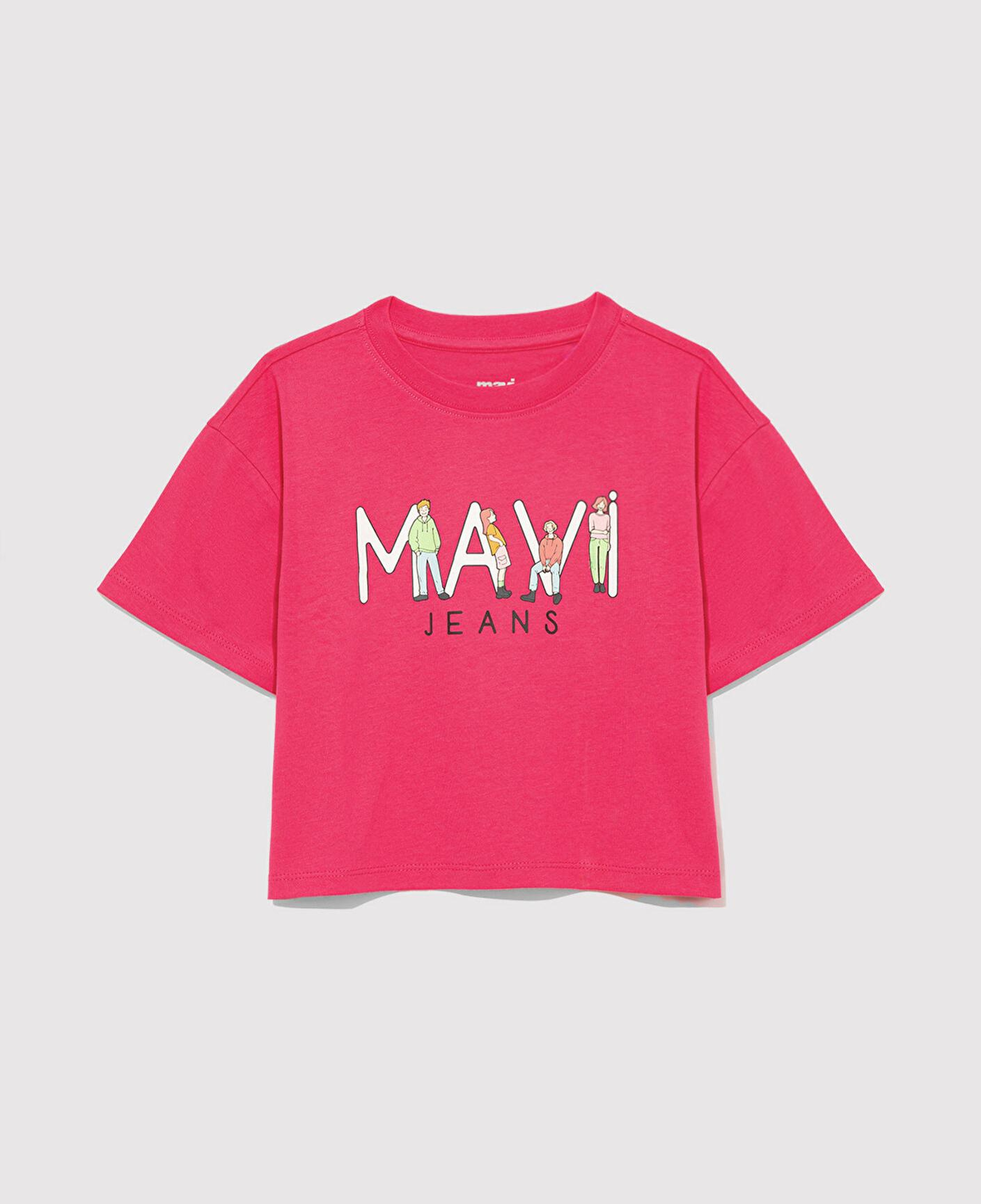 Mavi Mavi Jeans Baskılı Pembe Tişört Loose Fit / Bol Rahat Kesim 7610286-71111