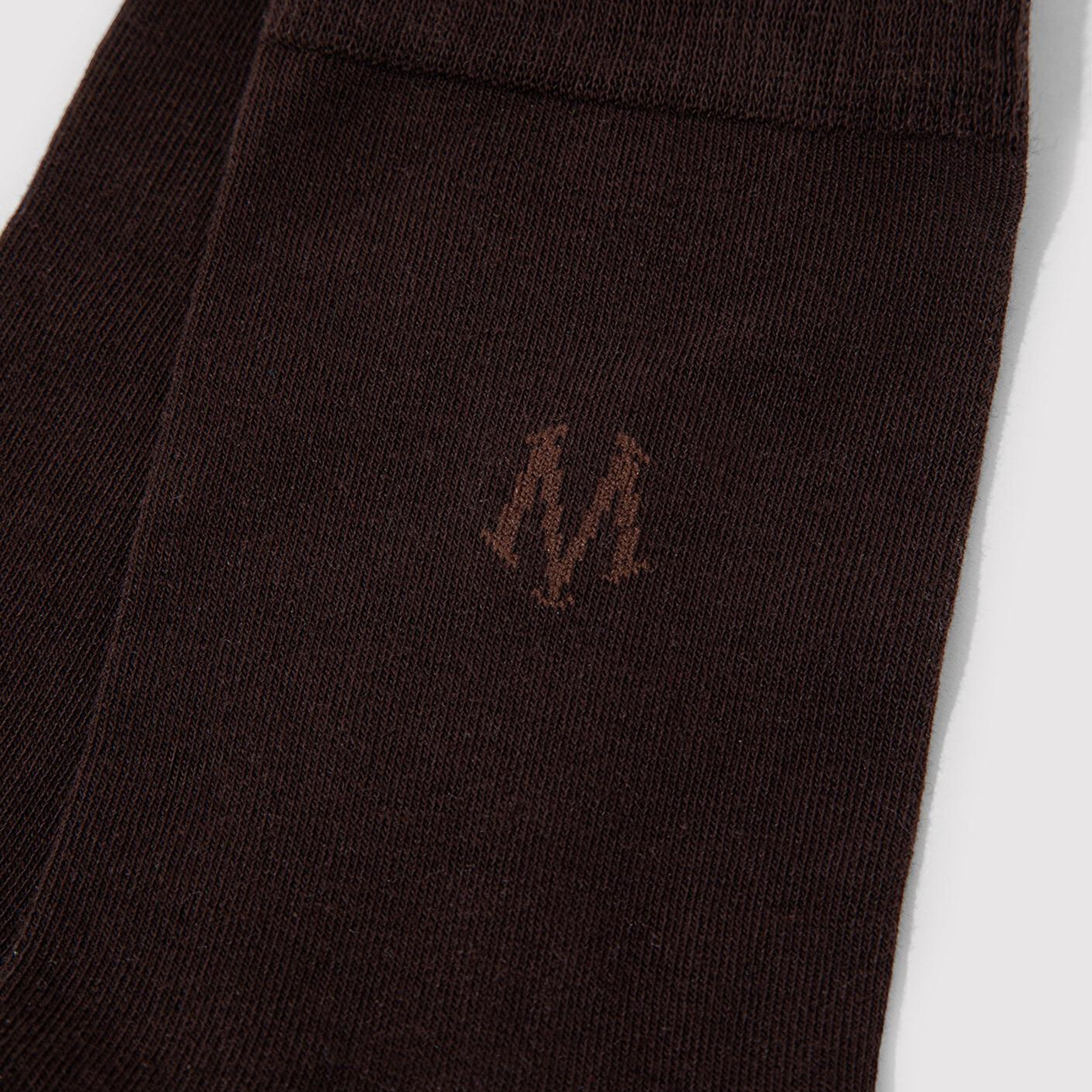 Mavi M Logo Baskılı Kahverengi Soket Çorap 090250-70246