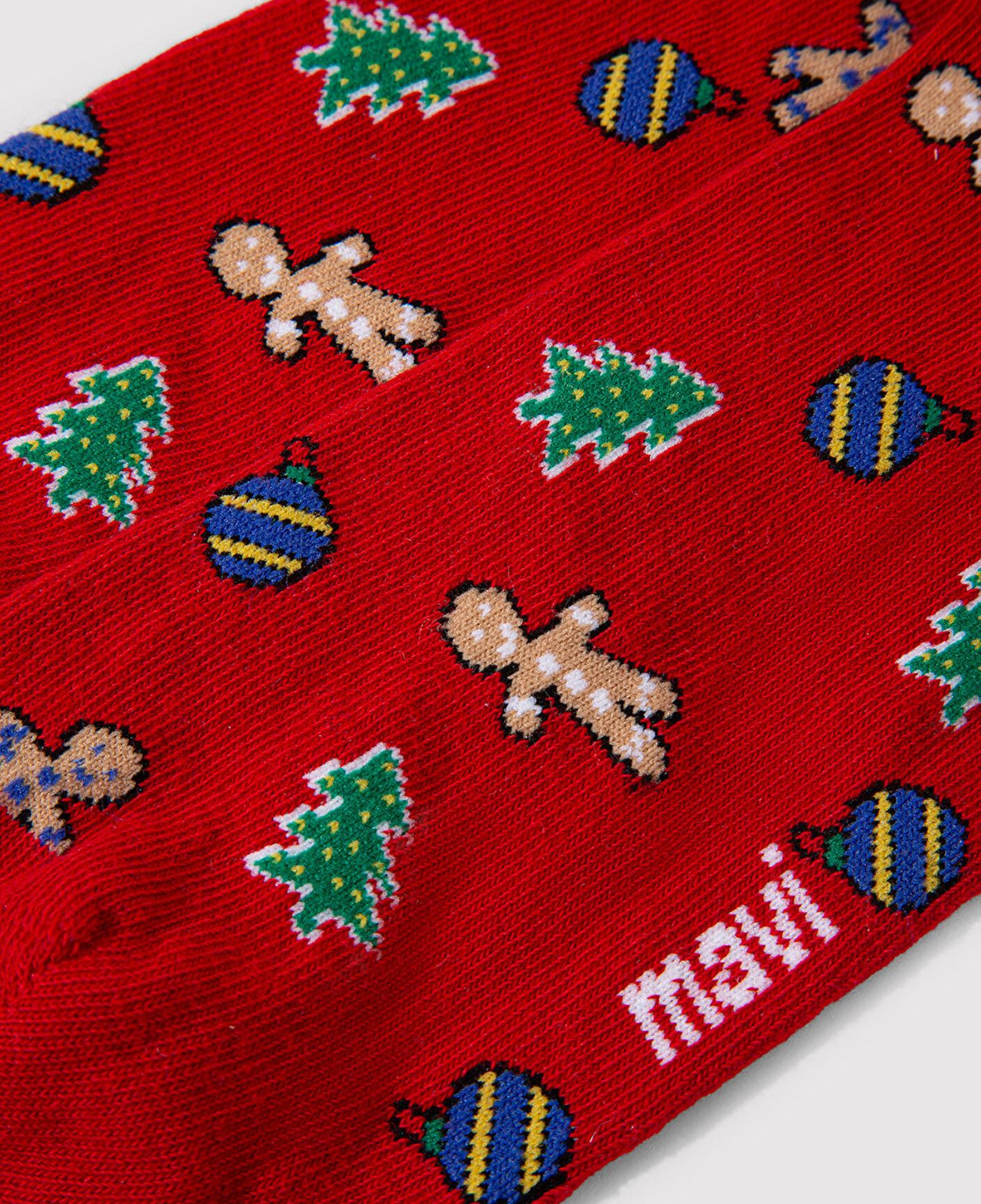 Mavi Yılbaşı Temalı Kırmızı Soket Çorap 0911662-32421