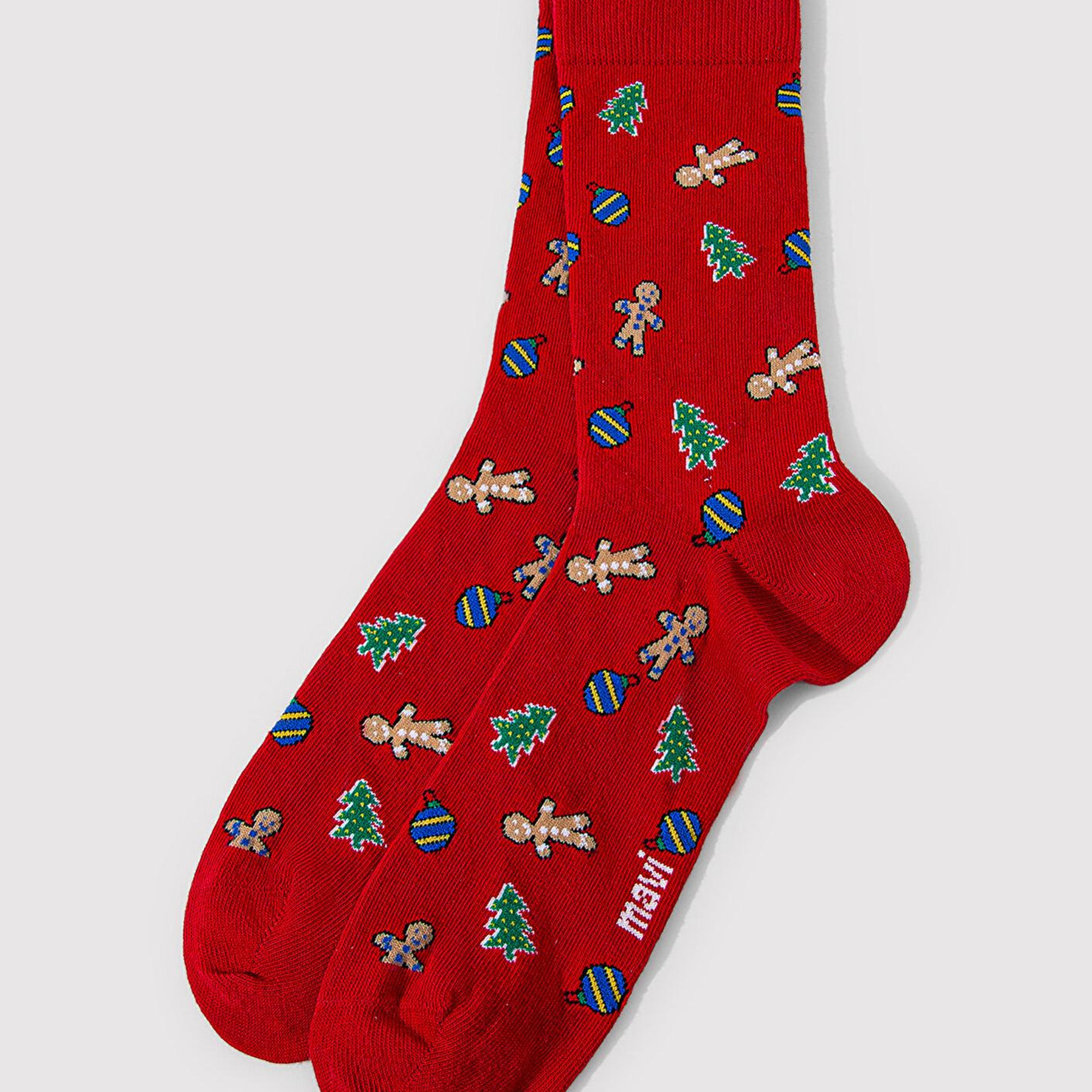 Mavi Yılbaşı Temalı Kırmızı Soket Çorap 0911662-32421