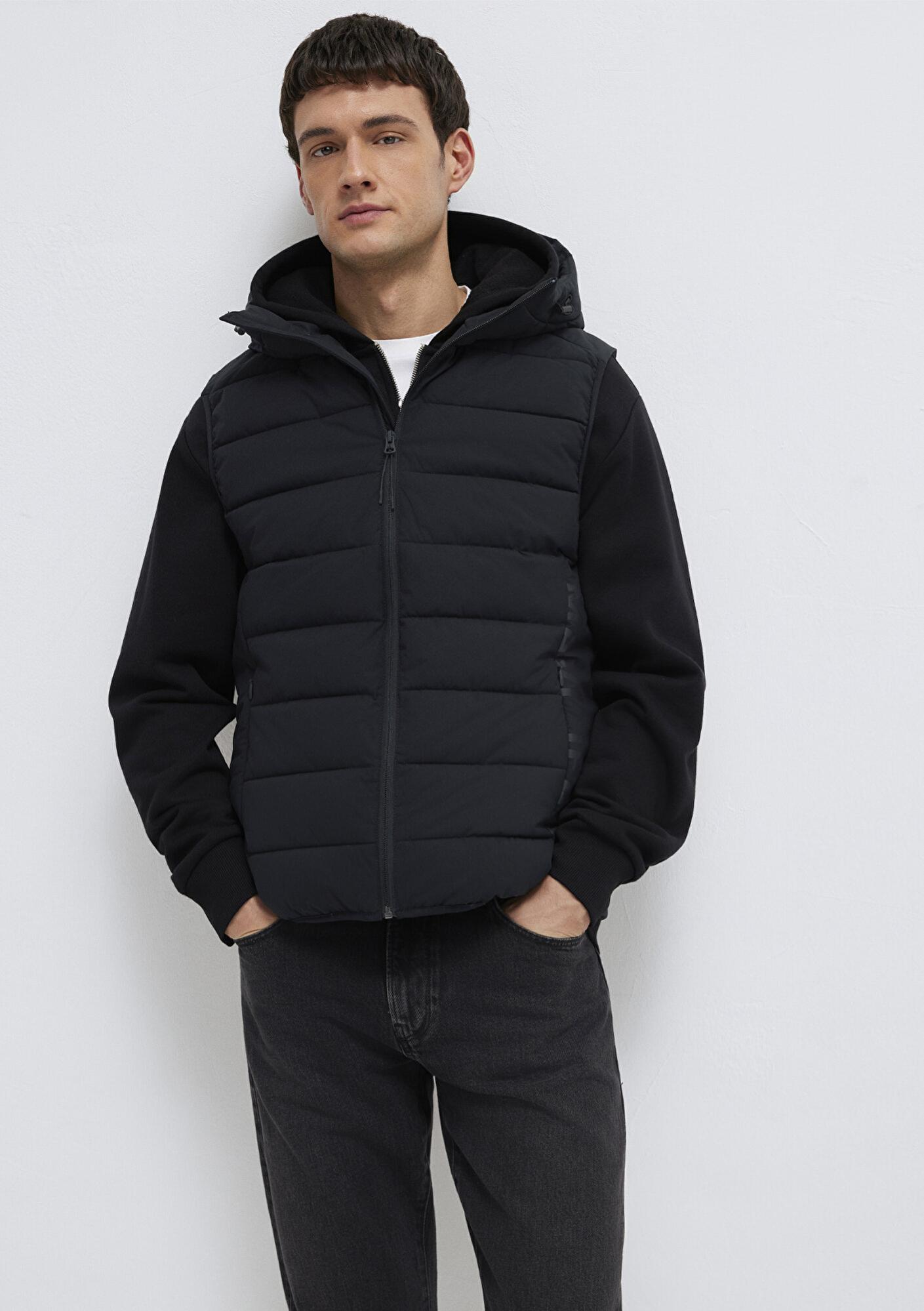 Mavi Mavi Jeans Detaylı Kapüşonlu Siyah Şişme Yelek Regular Fit / Normal Kesim 0110554-900