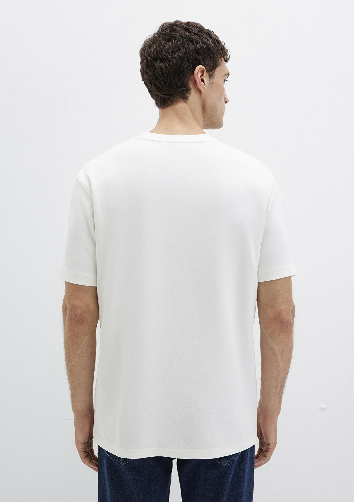 Mavi Mavi Black Ekru Basic Tişört Loose Fit / Bol Rahat Kesim 0612731-70057