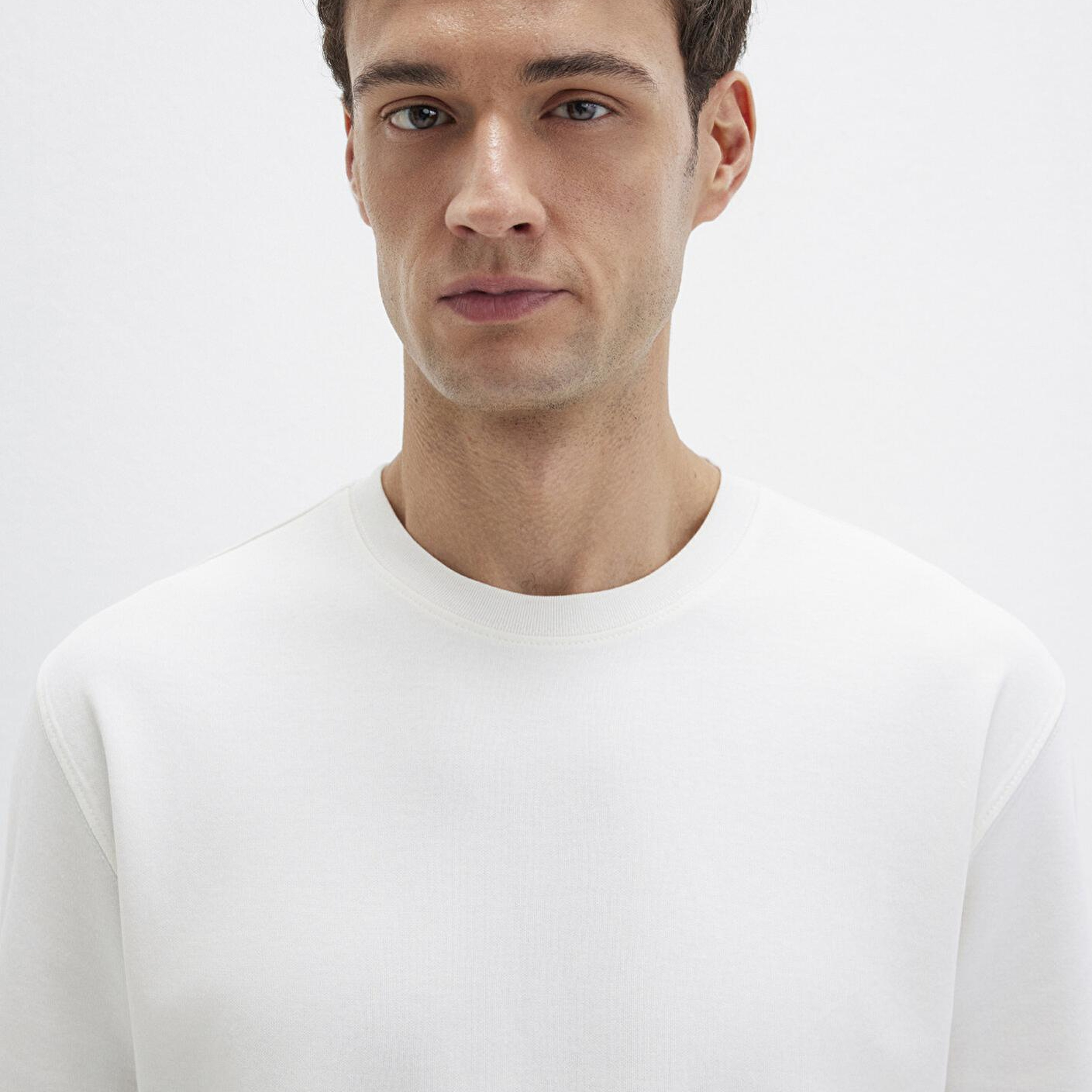 Mavi Mavi Black Ekru Basic Tişört Loose Fit / Bol Rahat Kesim 0612731-70057