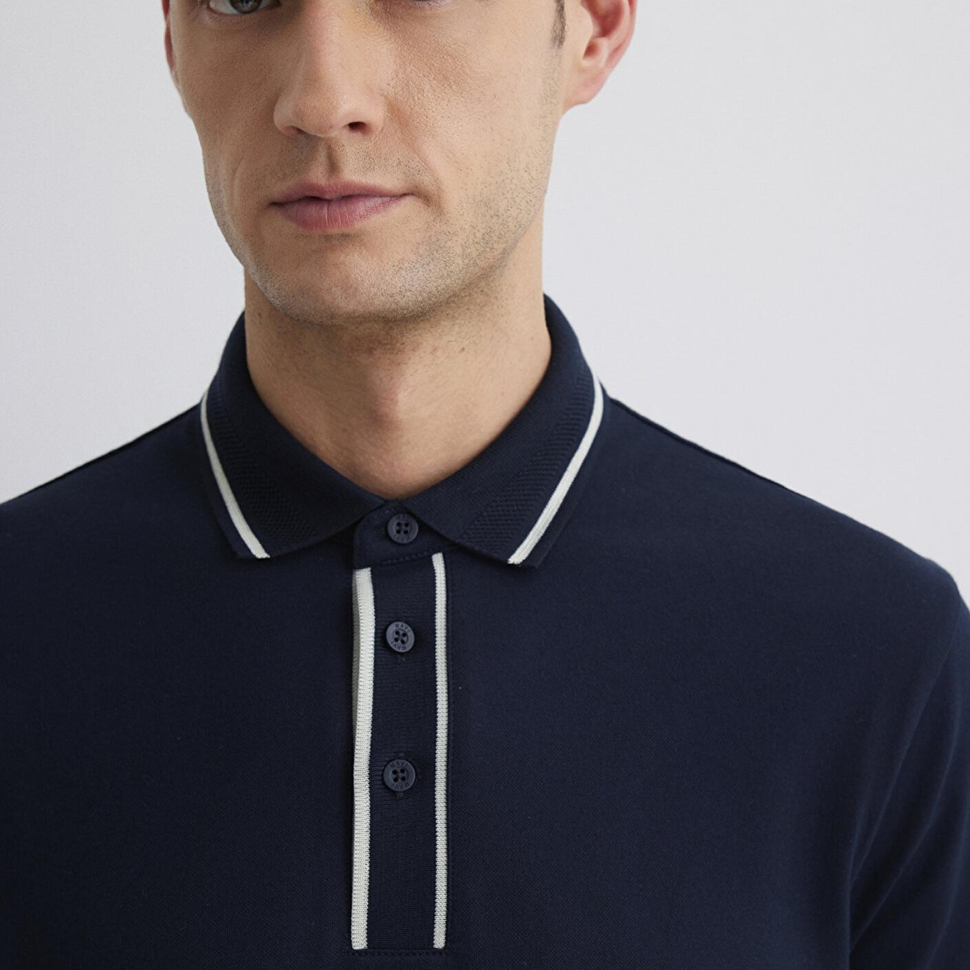 Mavi Yaka Detaylı Lacivert Polo Tişört Regular Fit / Normal Kesim 0612648-80872