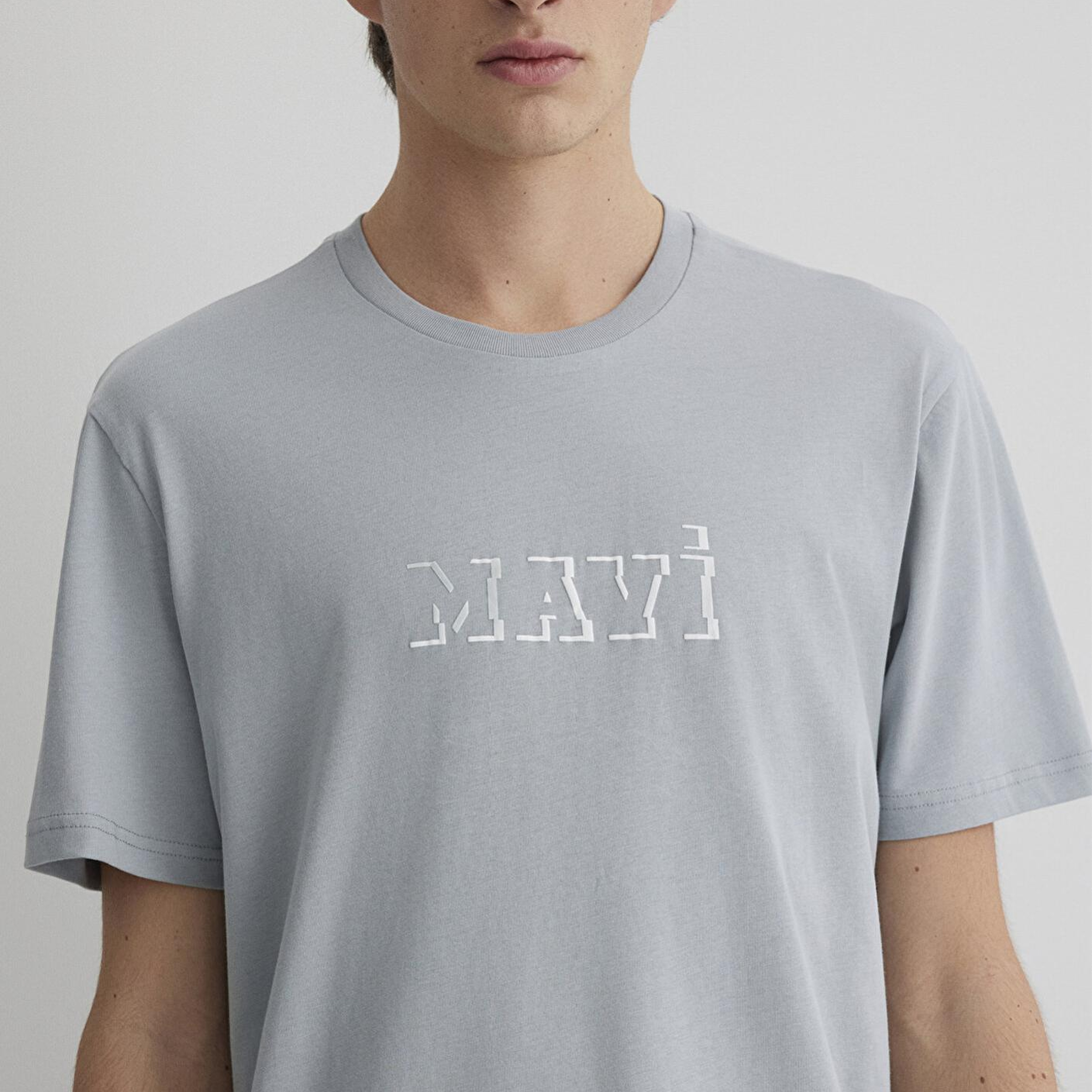 Mavi Mavi Baskılı Gri Tişört Loose Fit / Bol Rahat Kesim 0612686-70093