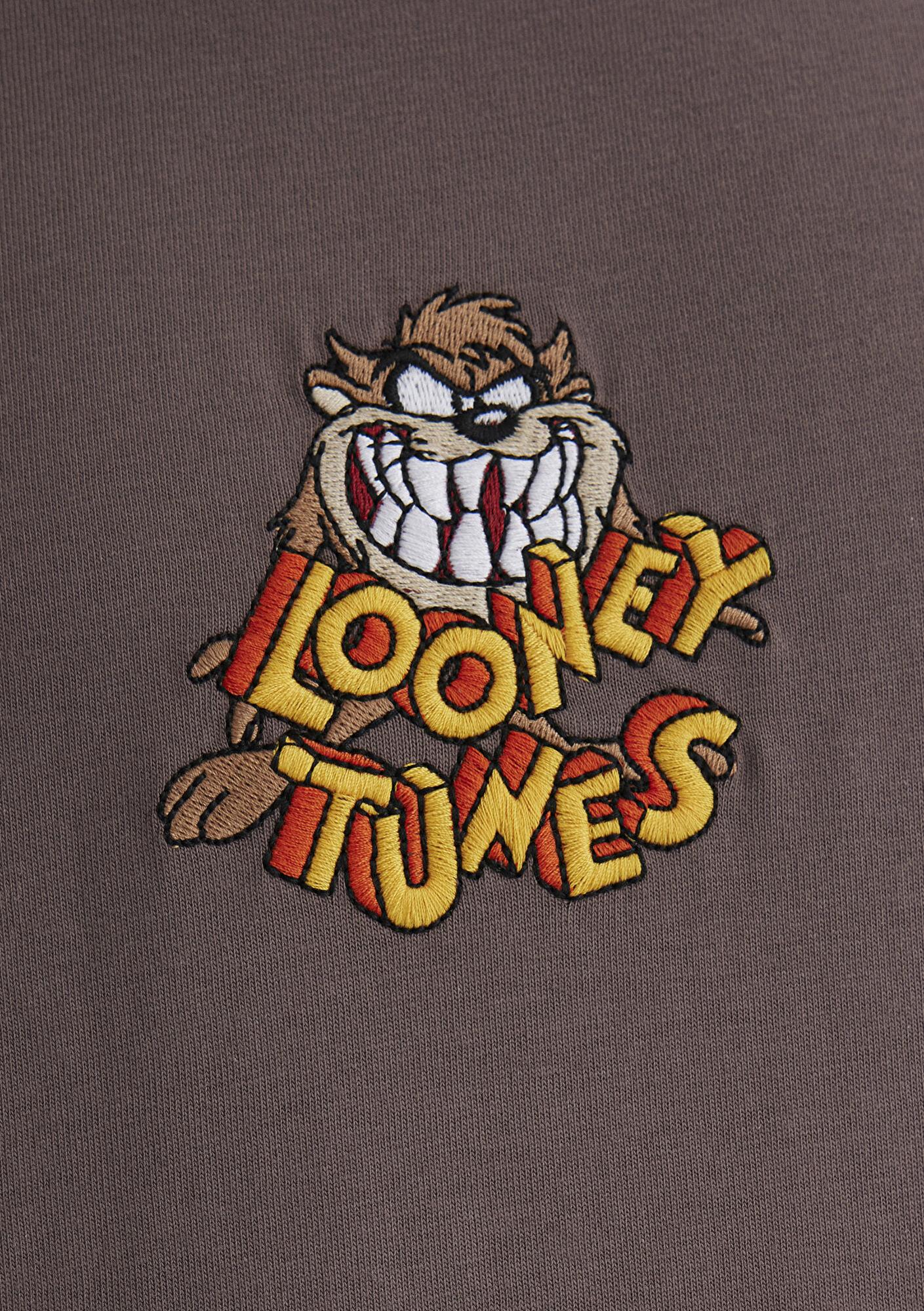 Mavi Tazmanya Canavarı Baskılı Mor Tişört Loose Fit / Bol Rahat Kesim 0612657-70423