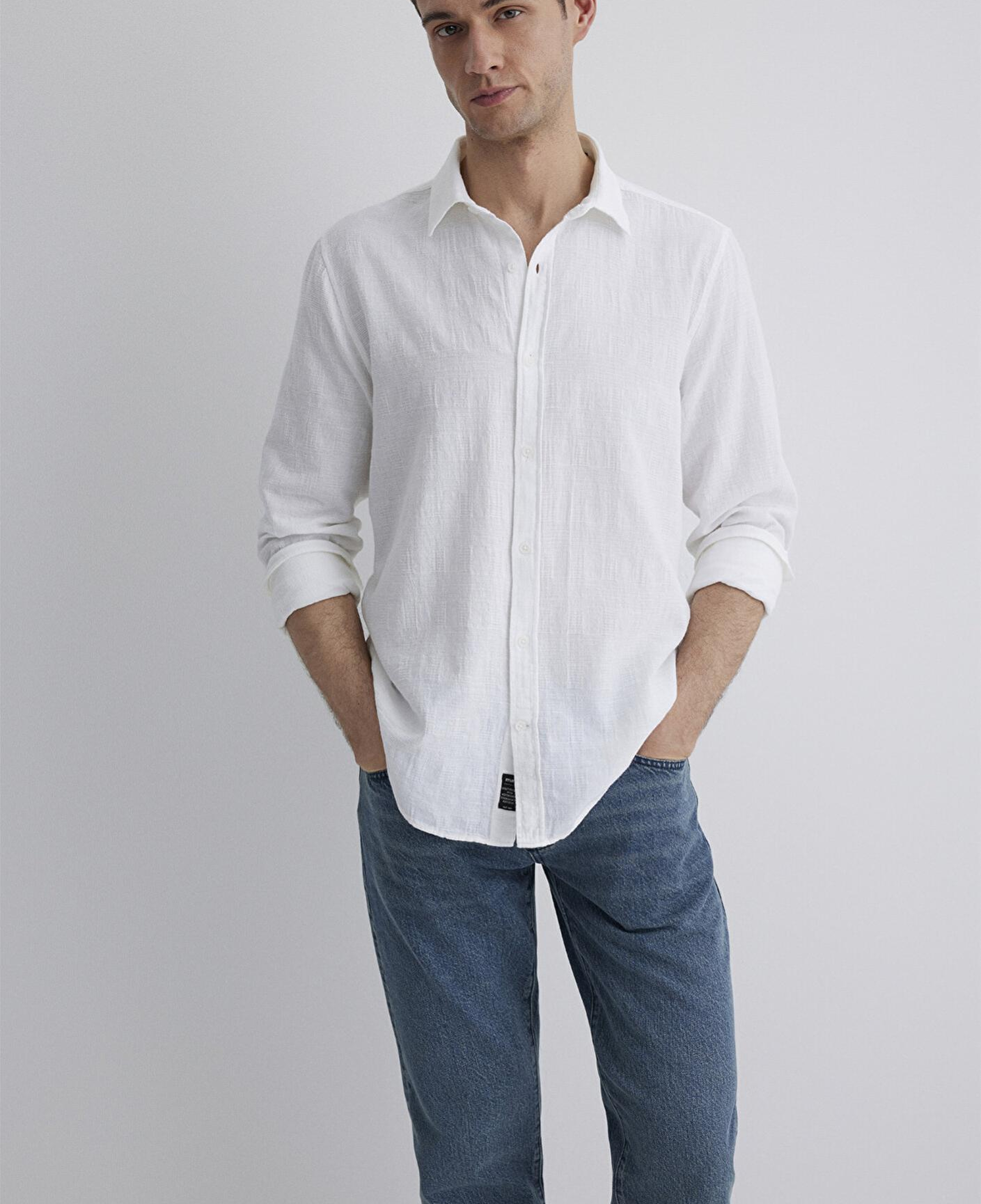 Mavi Beyaz Gömlek Slim Fit / Dar Kesim 0211548-70057