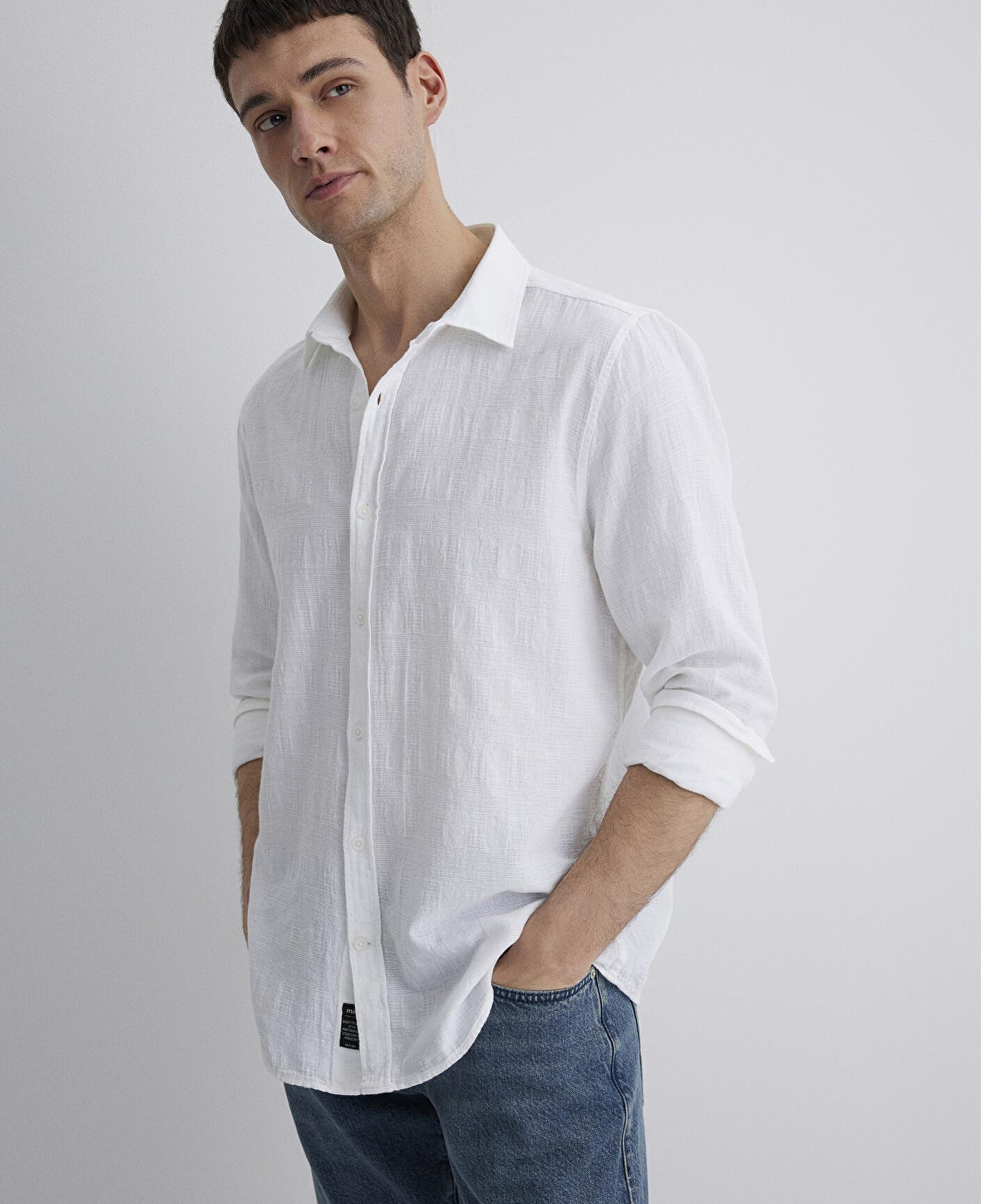 Mavi Beyaz Gömlek Slim Fit / Dar Kesim 0211548-70057