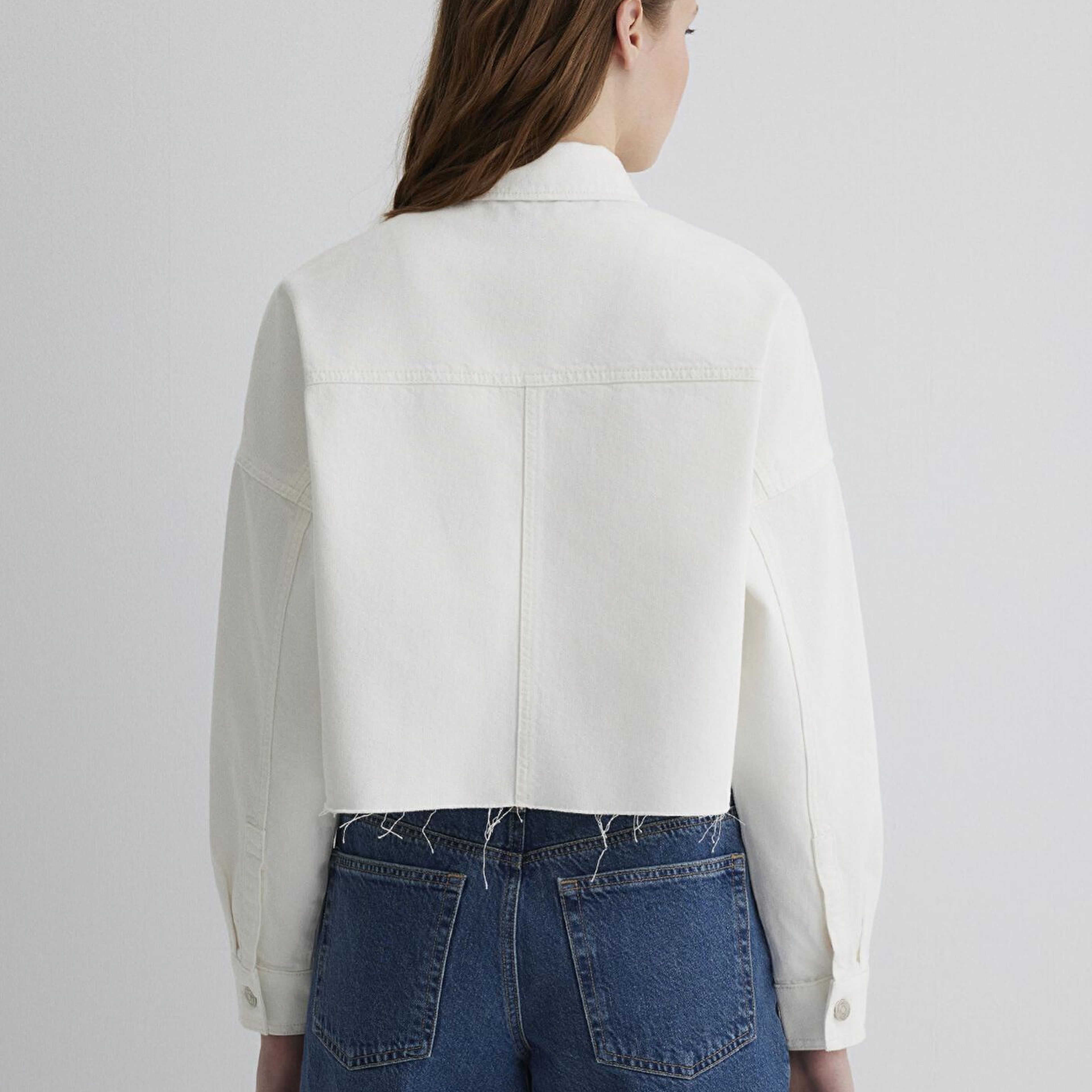 Mavi Vivi 90lar Beyaz Jean Gömlek Crop / Kısa Kesim 1210244-86440