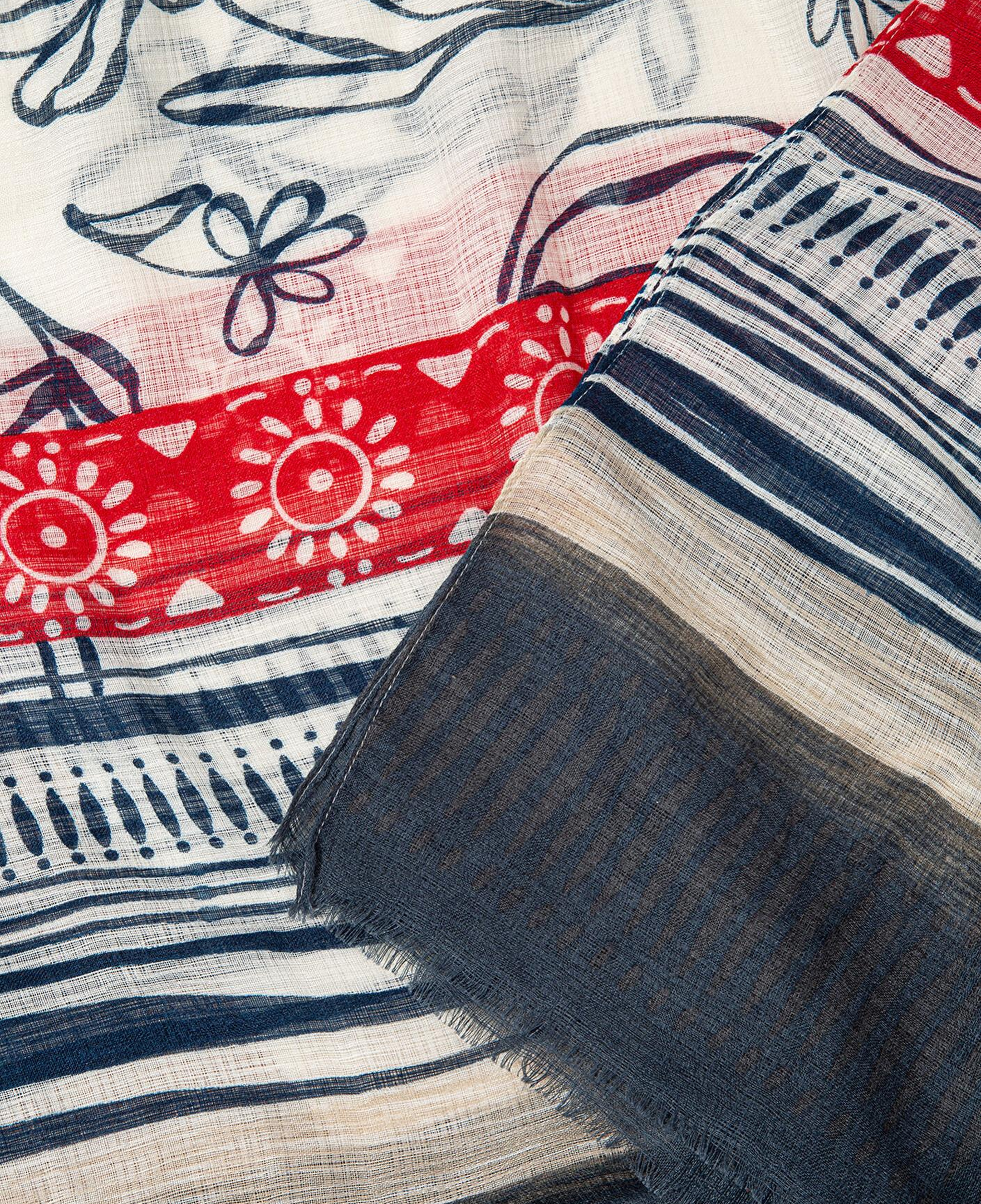 Mavi Baskılı Şal 1912948-33004