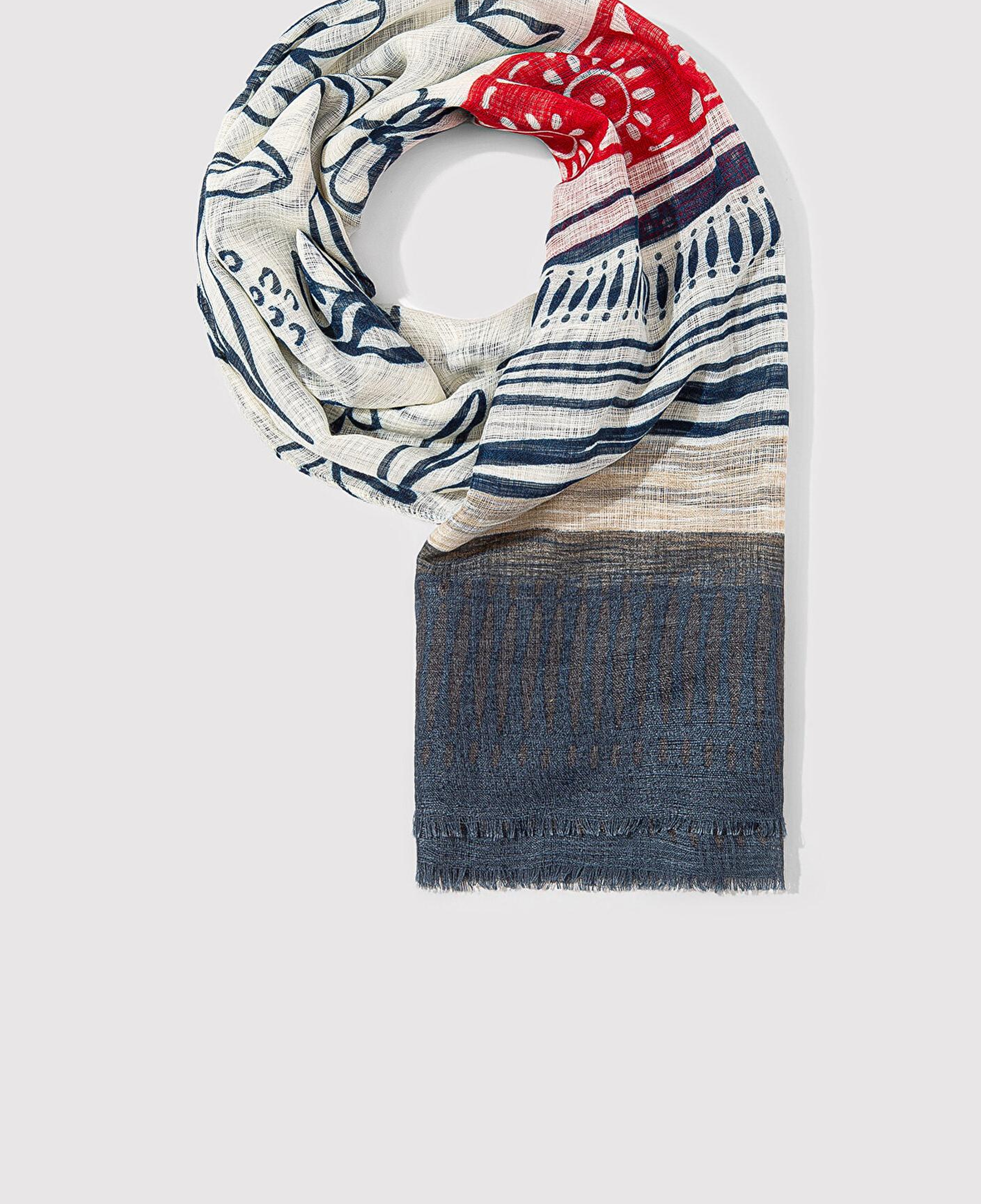 Mavi Baskılı Şal 1912948-33004