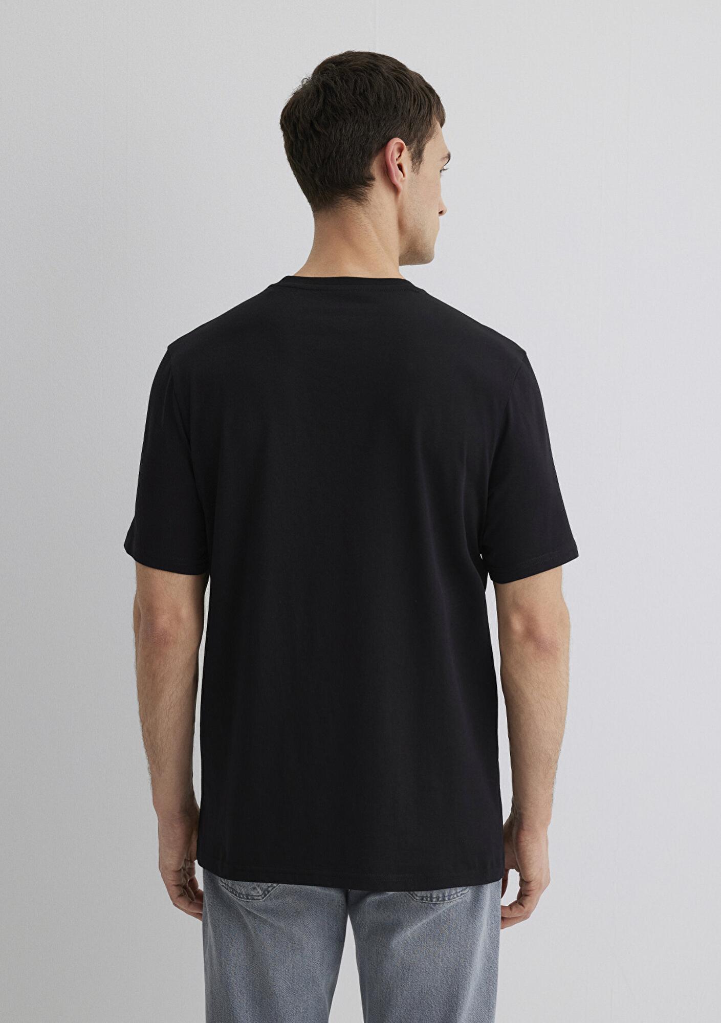 Mavi Mavi Logo Baskılı Siyah Tişört Regular Fit / Normal Kesim 0612732-900