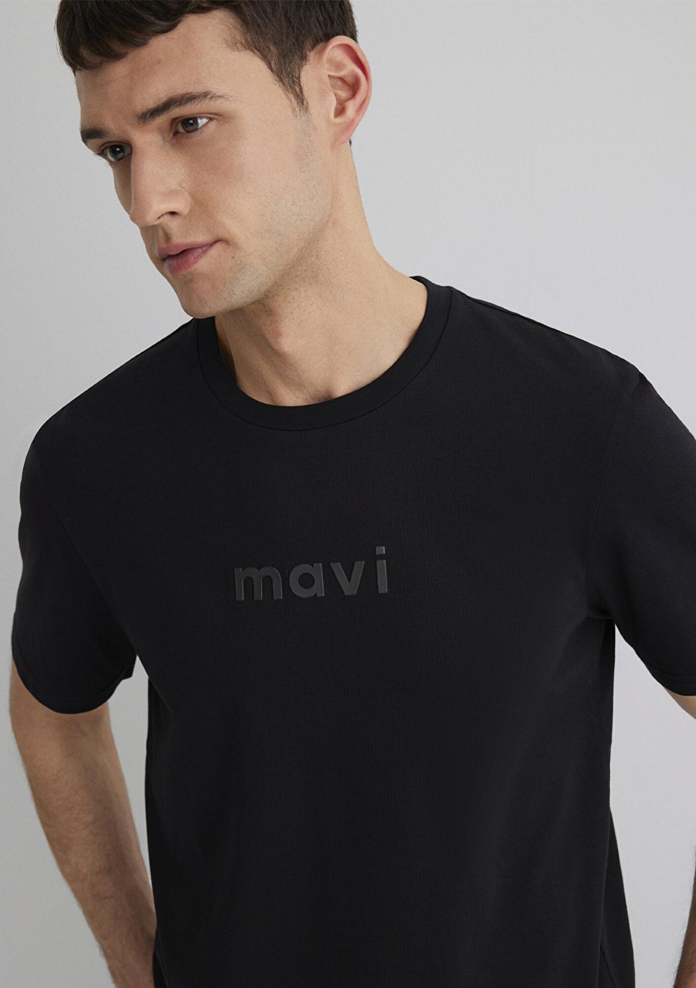 Mavi Mavi Logo Baskılı Siyah Tişört Regular Fit / Normal Kesim 0612732-900
