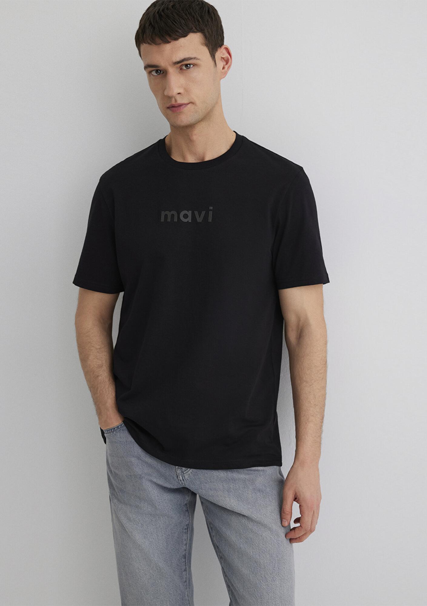 Mavi Mavi Logo Baskılı Siyah Tişört Regular Fit / Normal Kesim 0612732-900