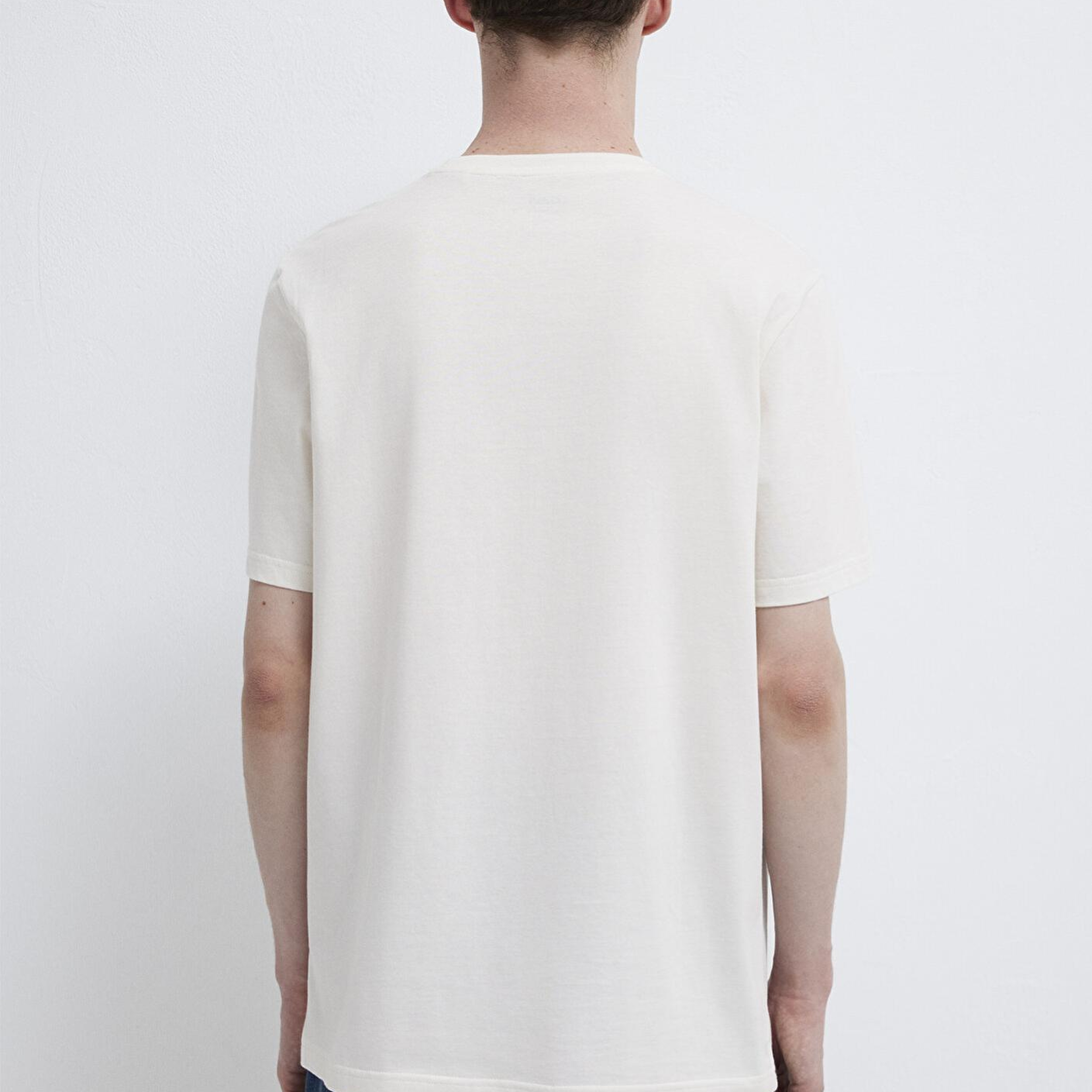 Mavi Mavi Logo Baskılı Ekru Tişört Regular Fit / Normal Kesim 0610635-70057