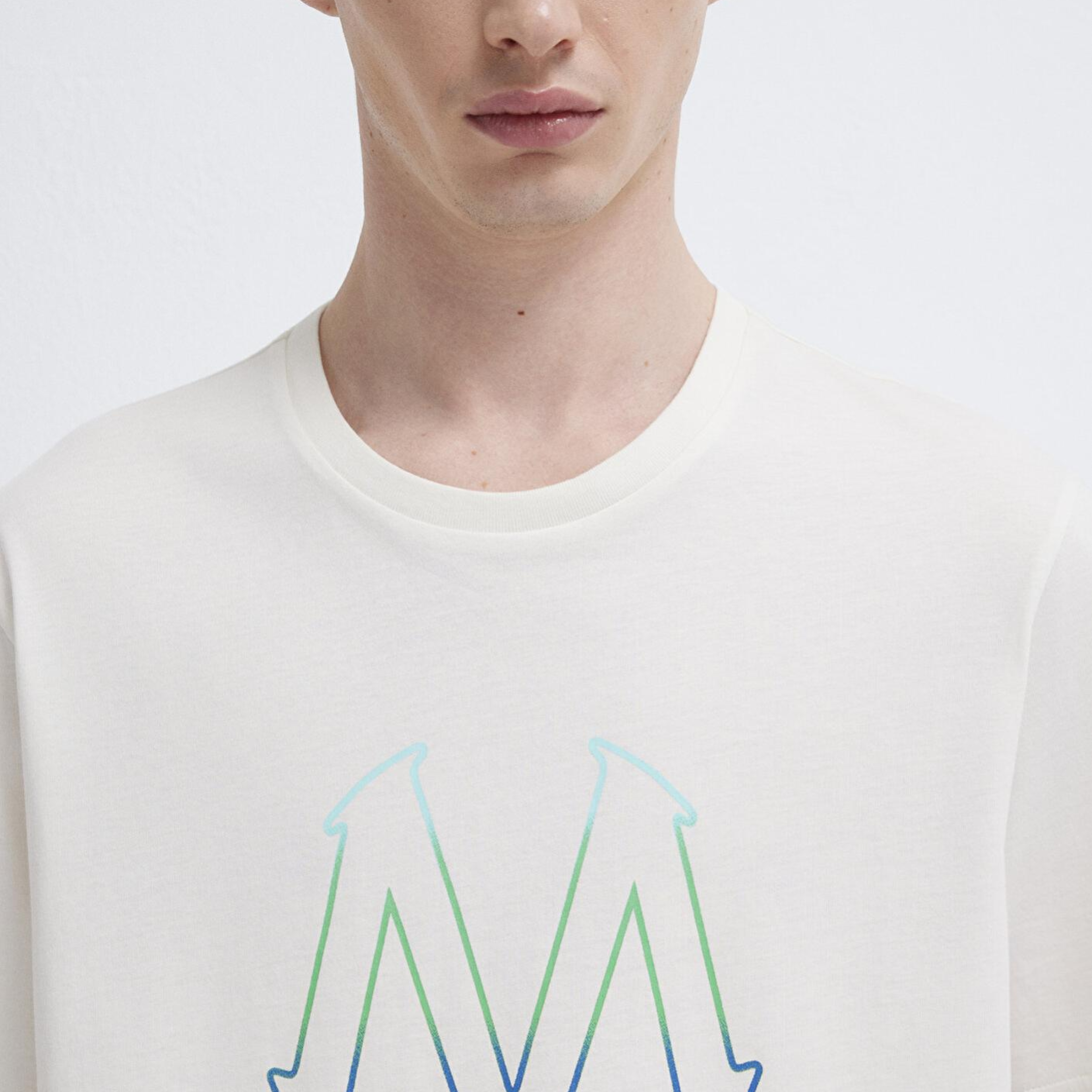 Mavi Mavi Logo Baskılı Ekru Tişört Regular Fit / Normal Kesim 0610635-70057