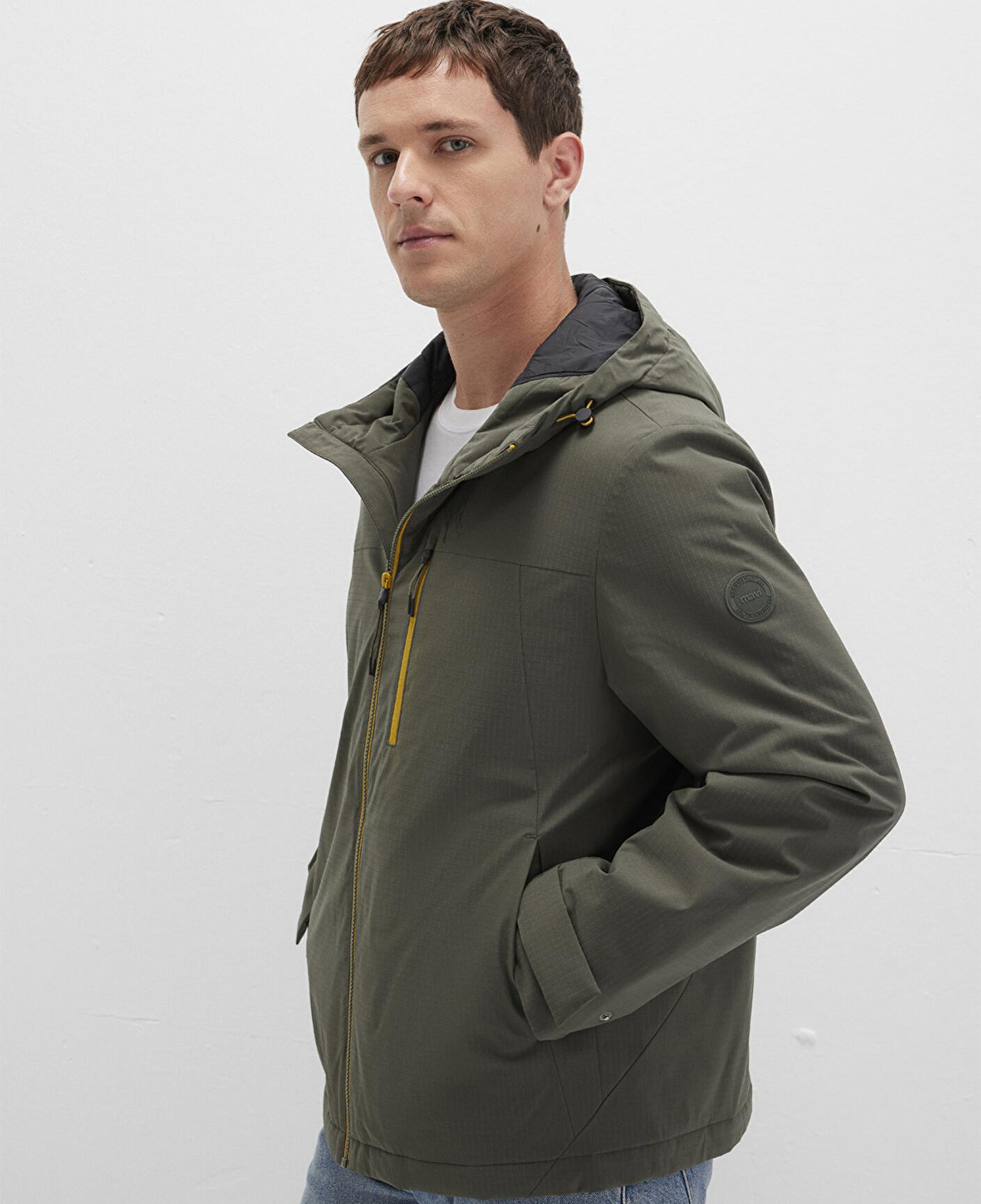 Mavi Kapüşonlu Yeşil Ceket Regular Fit / Normal Kesim 0110606-88487