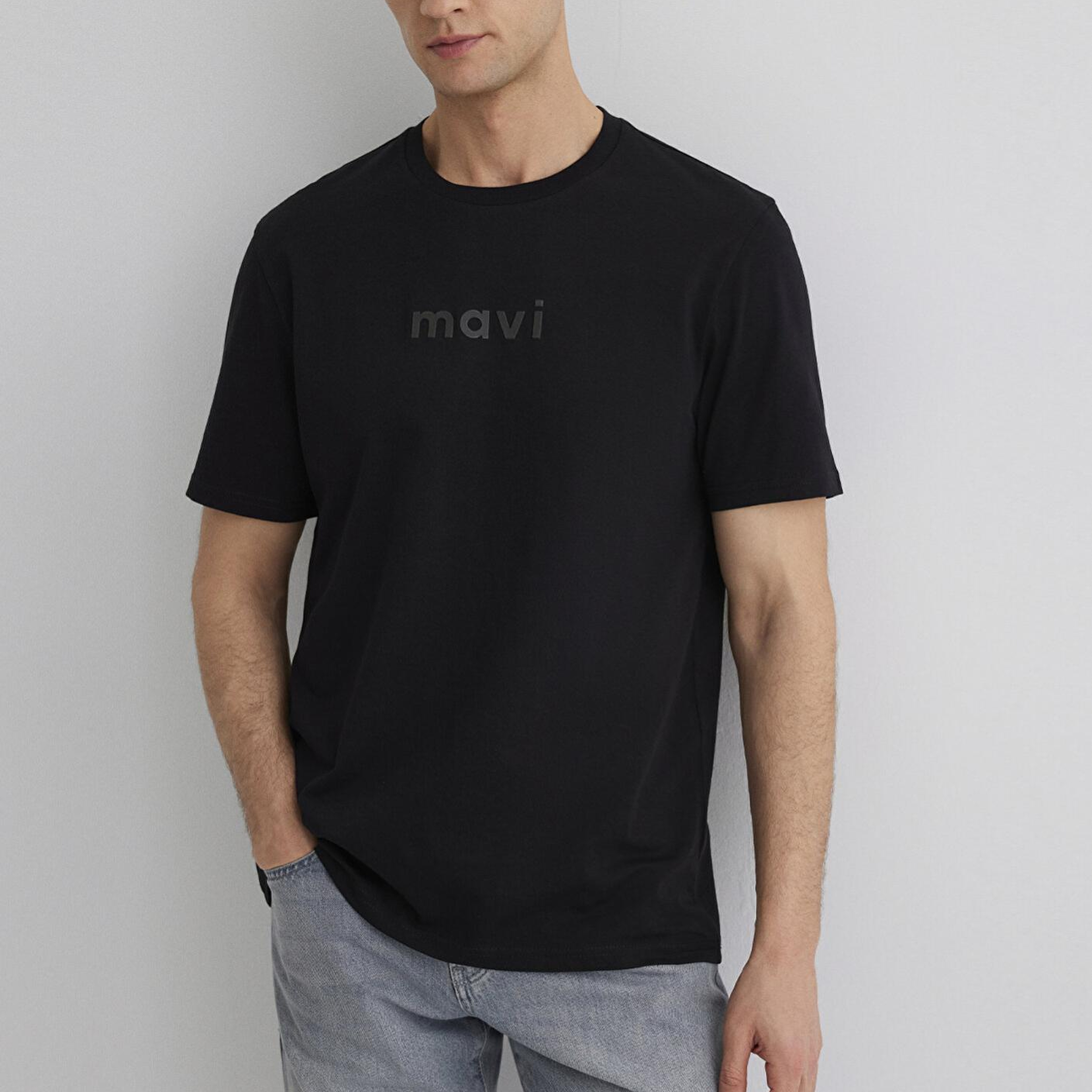 Mavi Mavi Logo Baskılı Siyah Tişört Regular Fit / Normal Kesim 0612732-900