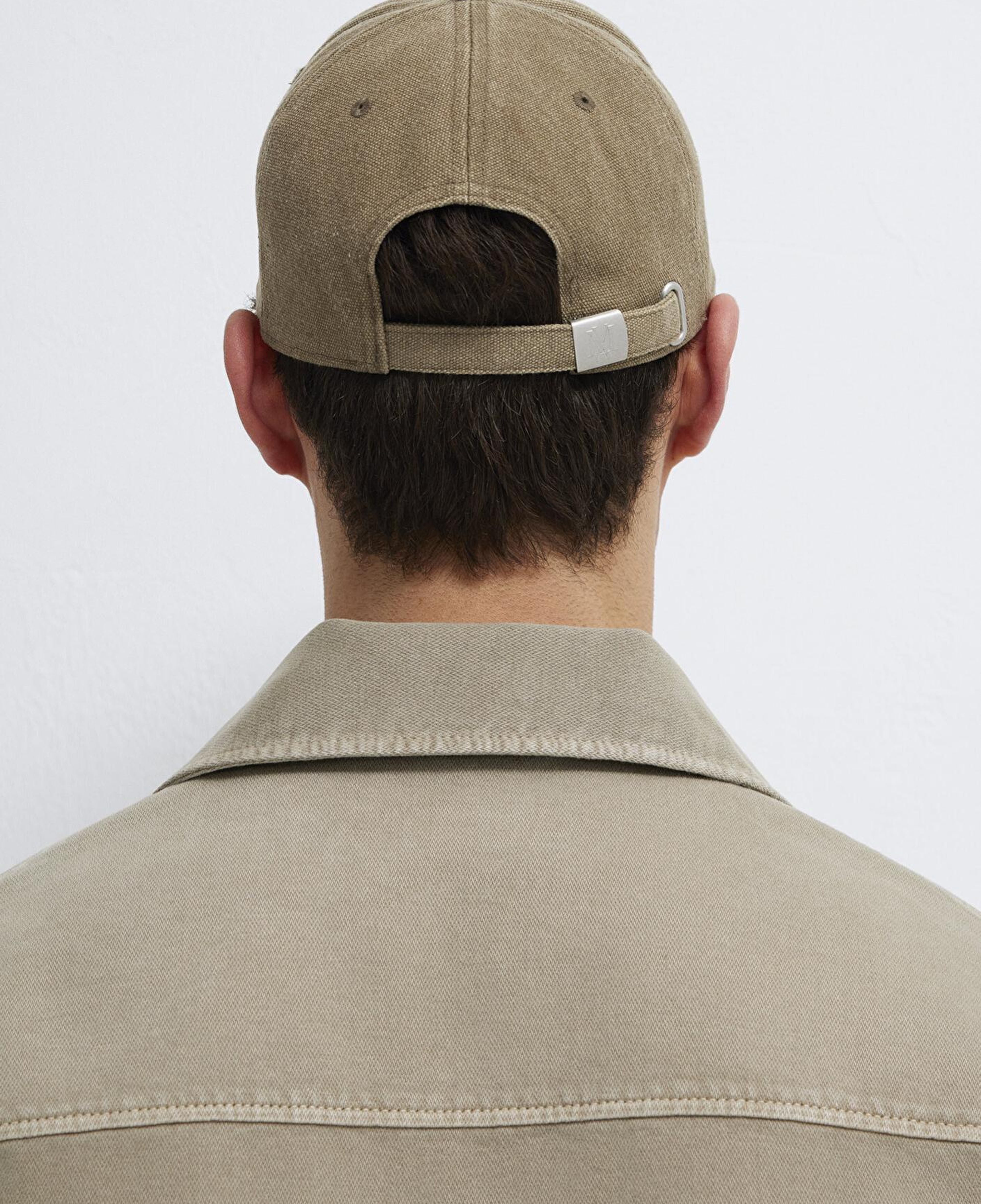 Mavi İşlemeli Bej Şapka 0911813-70202