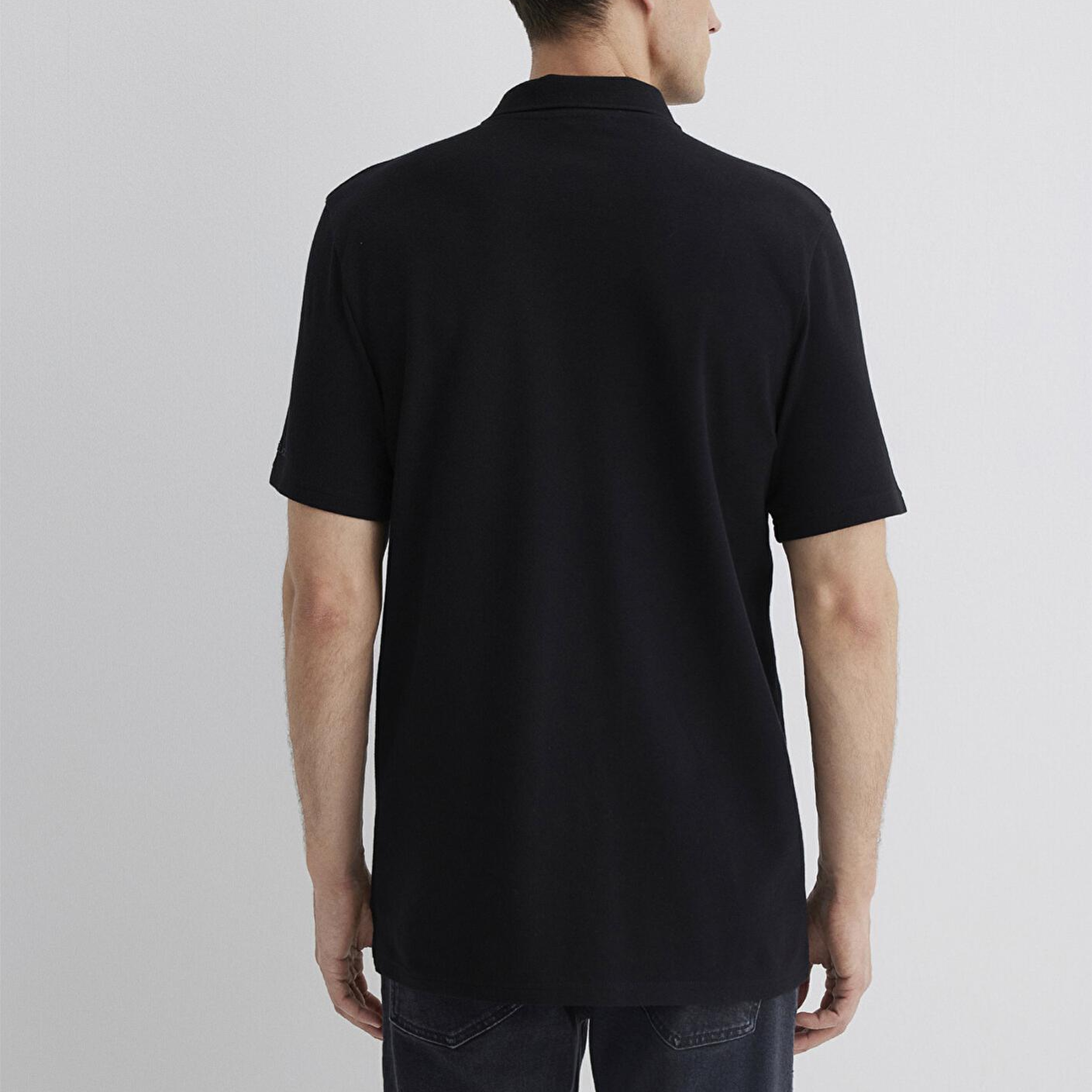 Mavi Yarı Fermuarlı Siyah Polo Tişört Regular Fit / Normal Kesim 0612525-900