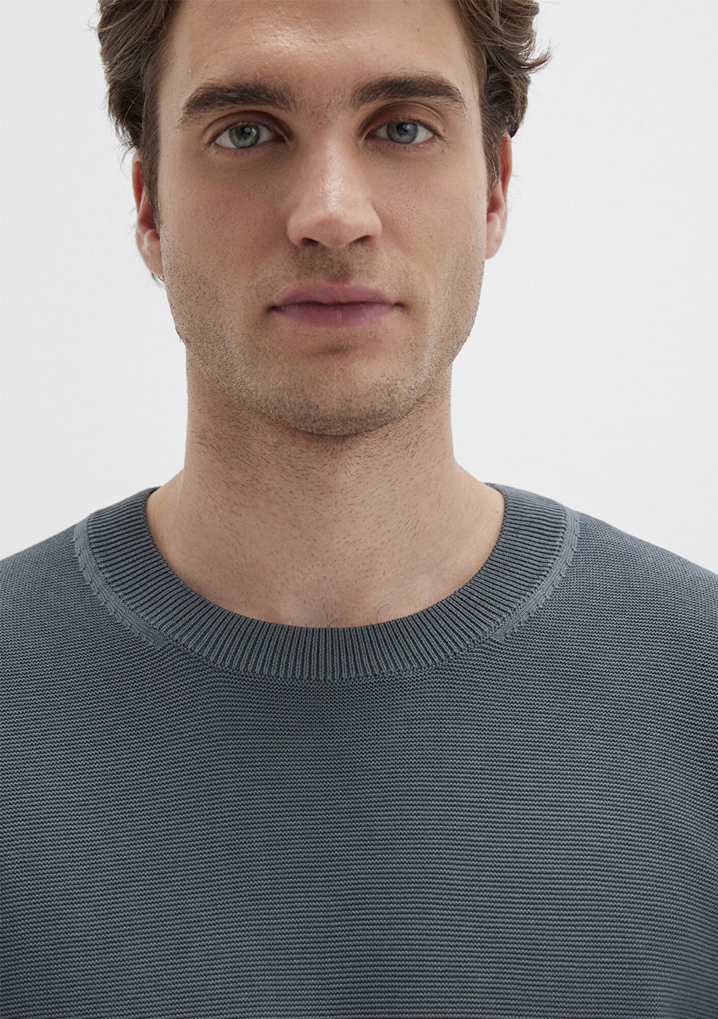 Mavi Bisiklet Yaka Yeşil Kazak Regular Fit / Normal Kesim 0710197-80889