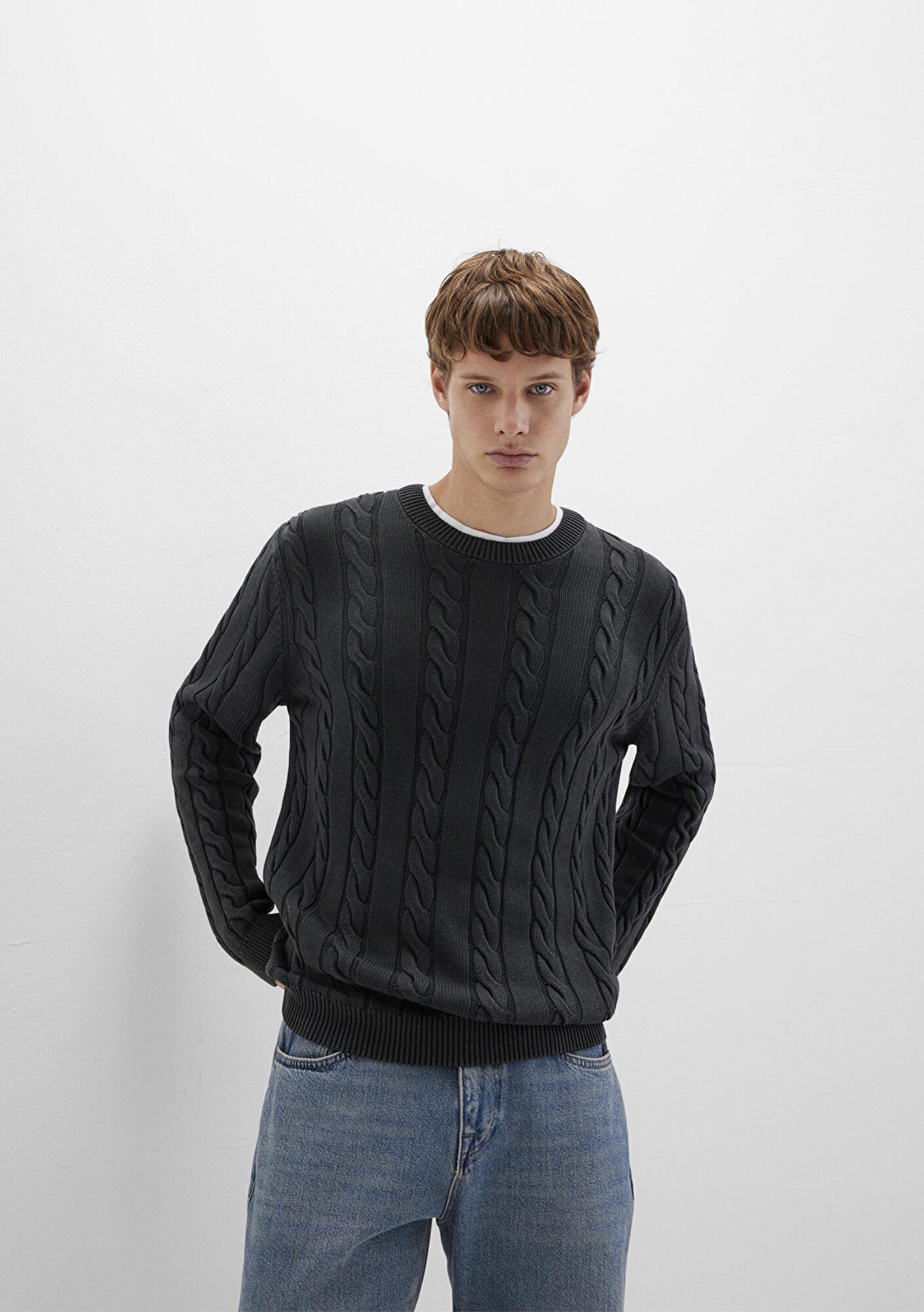 Mavi Antrasit Örgü Kazak Regular Fit / Normal Kesim 0710313-70076