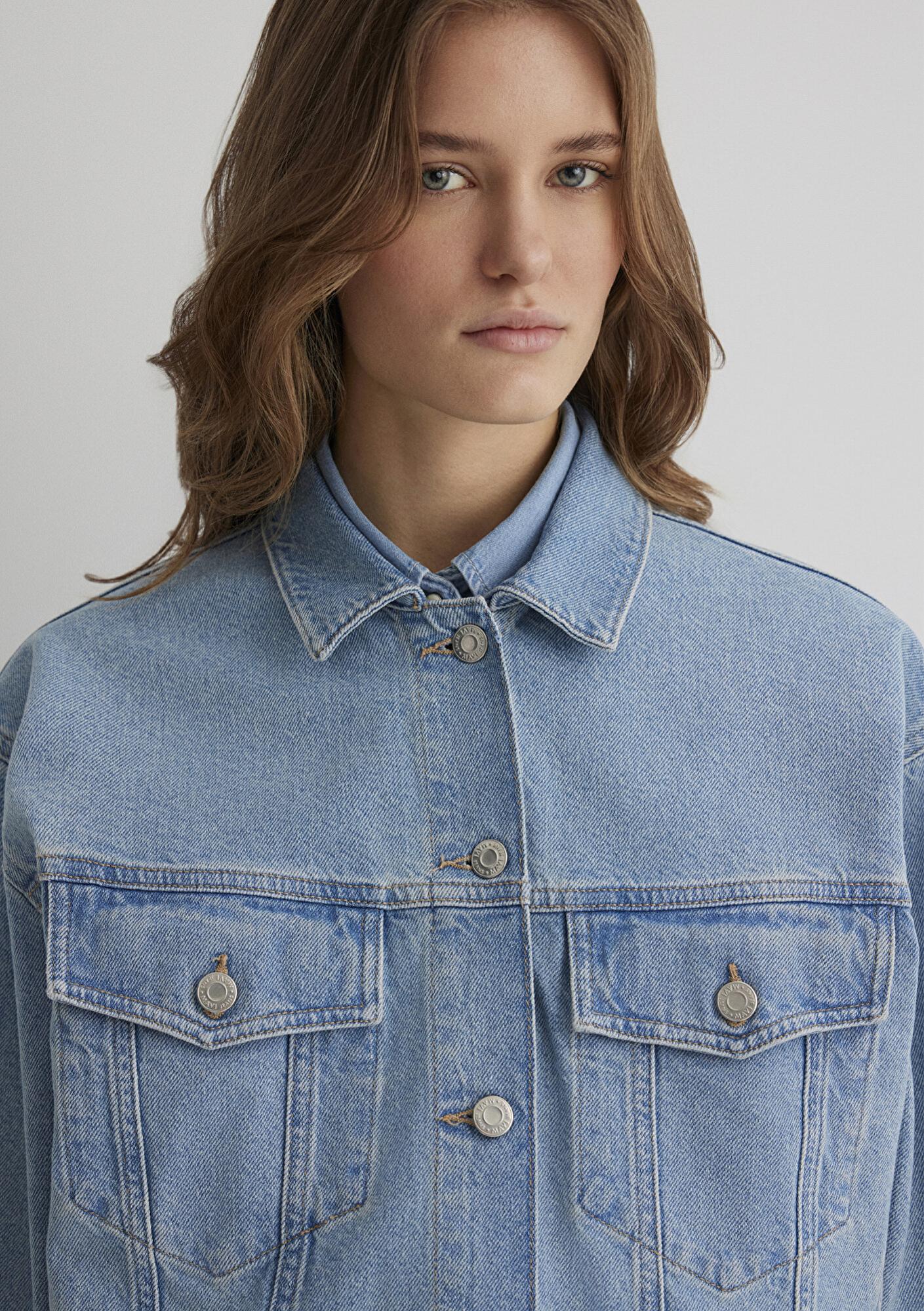 Mavi Luna 90lar Açık Mavi Jean Ceket 1110177-89165