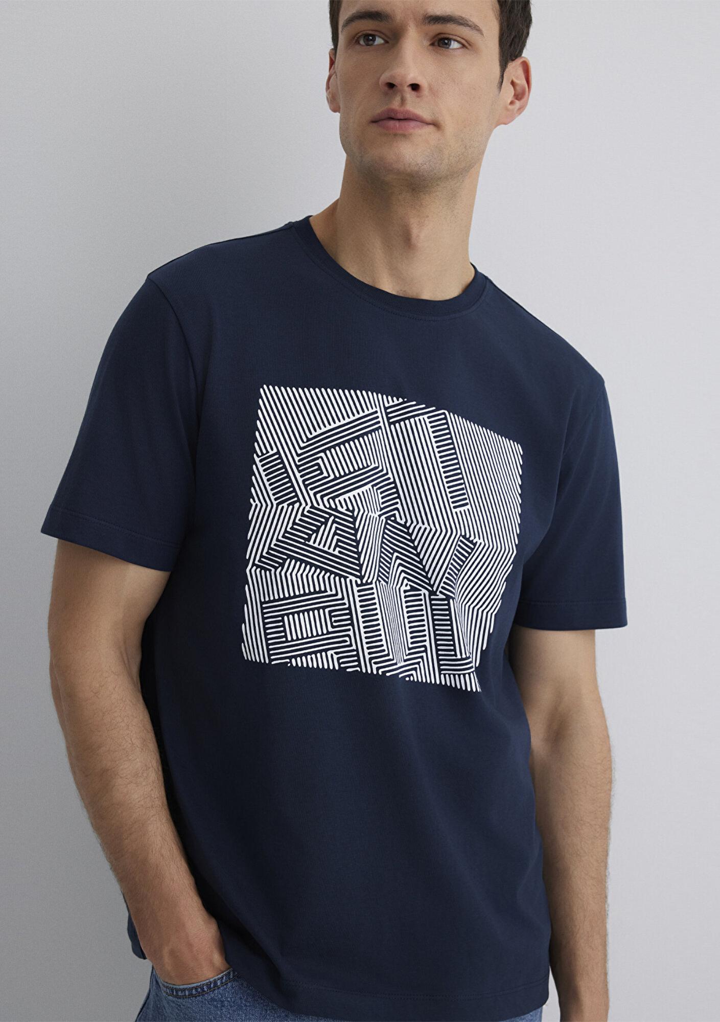 Mavi İstanbul Baskılı Lacivert Tişört Regular Fit / Normal Kesim 0612990-70490