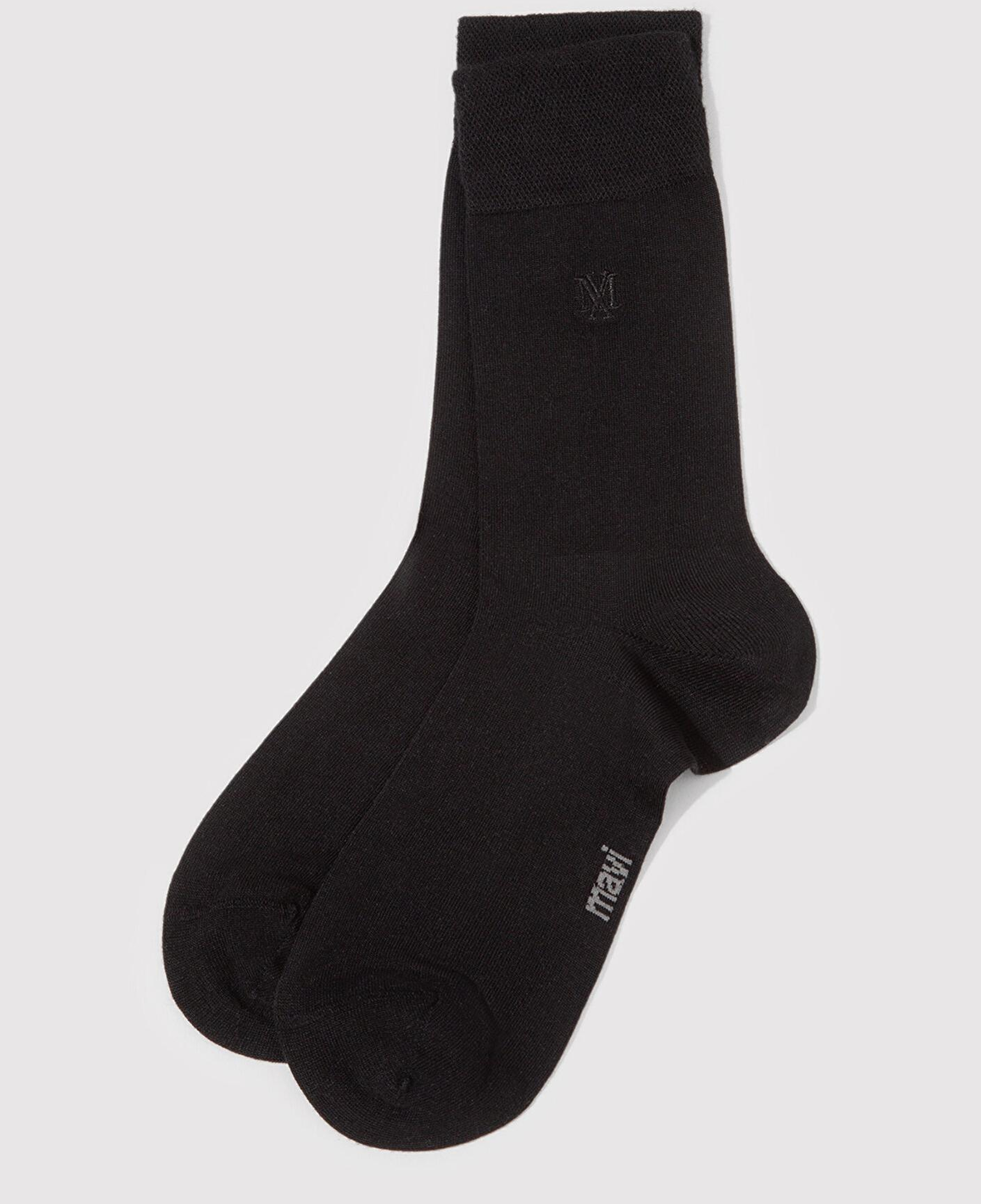 Mavi Mühür Logo Baskılı Siyah Soket Çorap 0911965-900