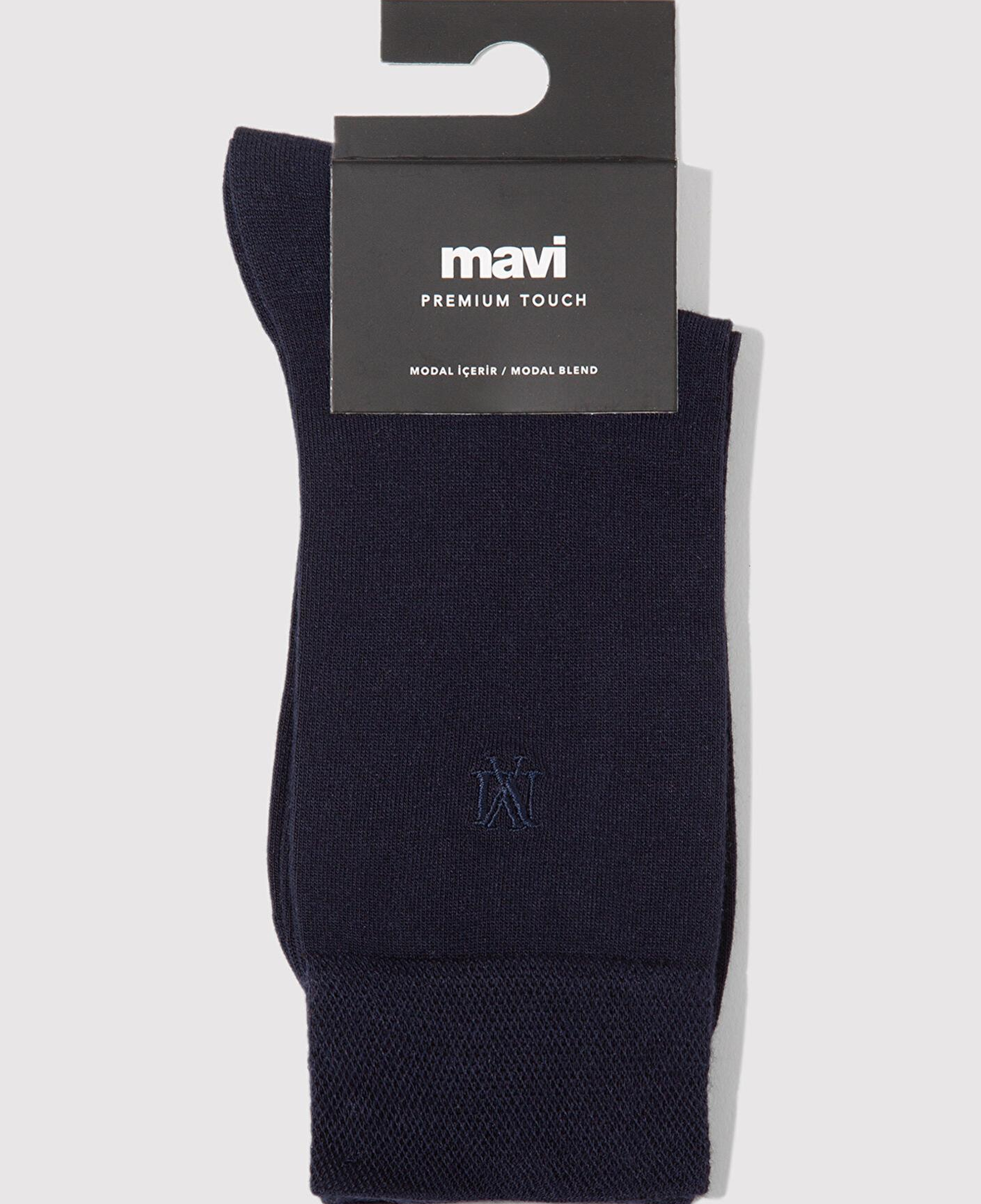 Mavi Mühür Logo Baskılı Lacivert Soket Çorap 0911965-25723