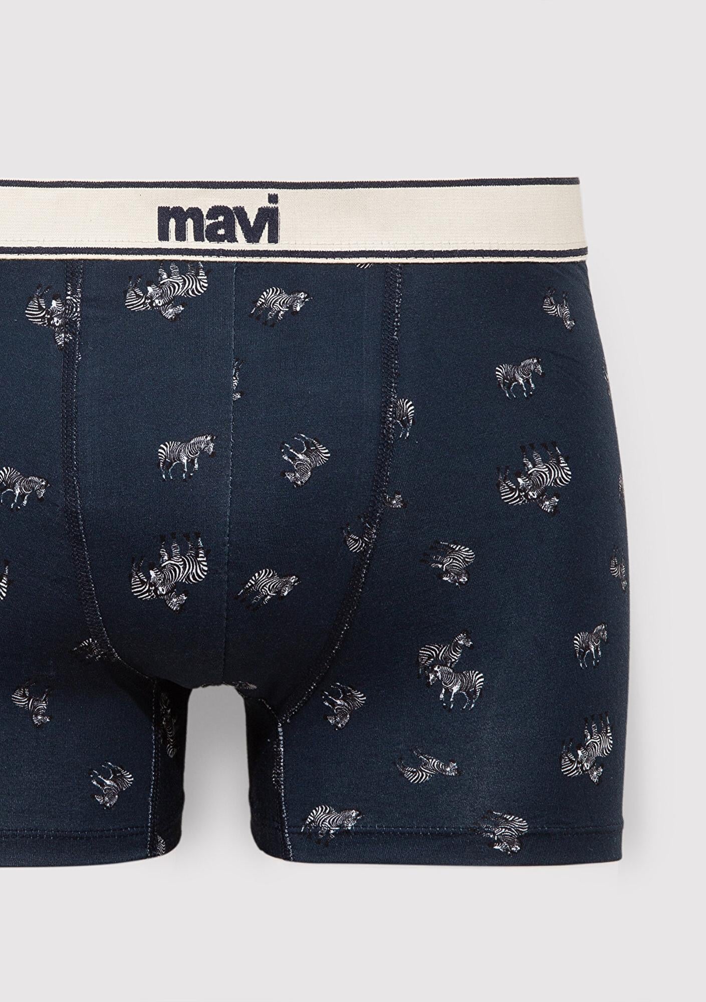 Mavi Zebra Baskılı Lacivert Boxer 0911981-26828