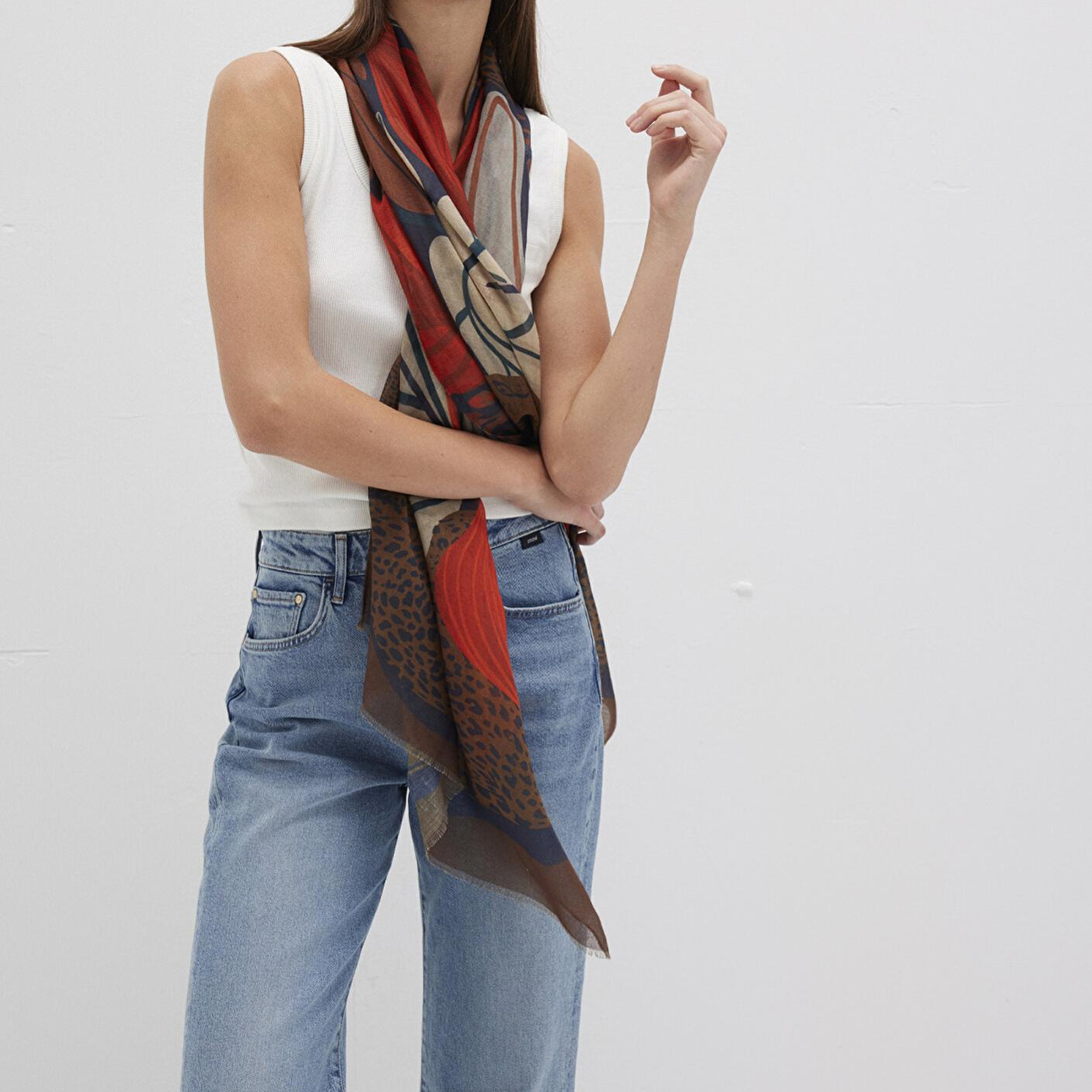 Mavi Desenli Şal 1913477-26823