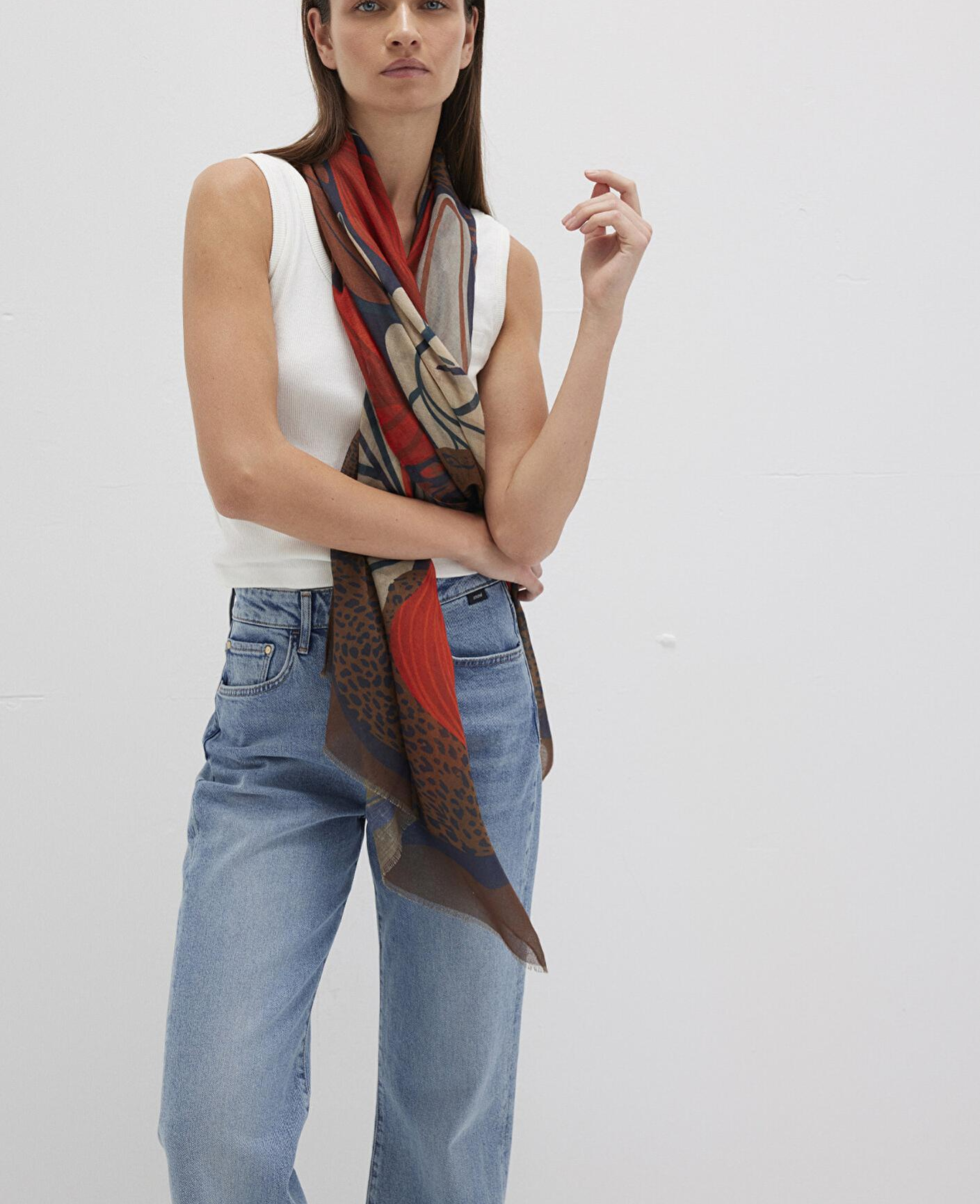 Mavi Desenli Şal 1913477-26823