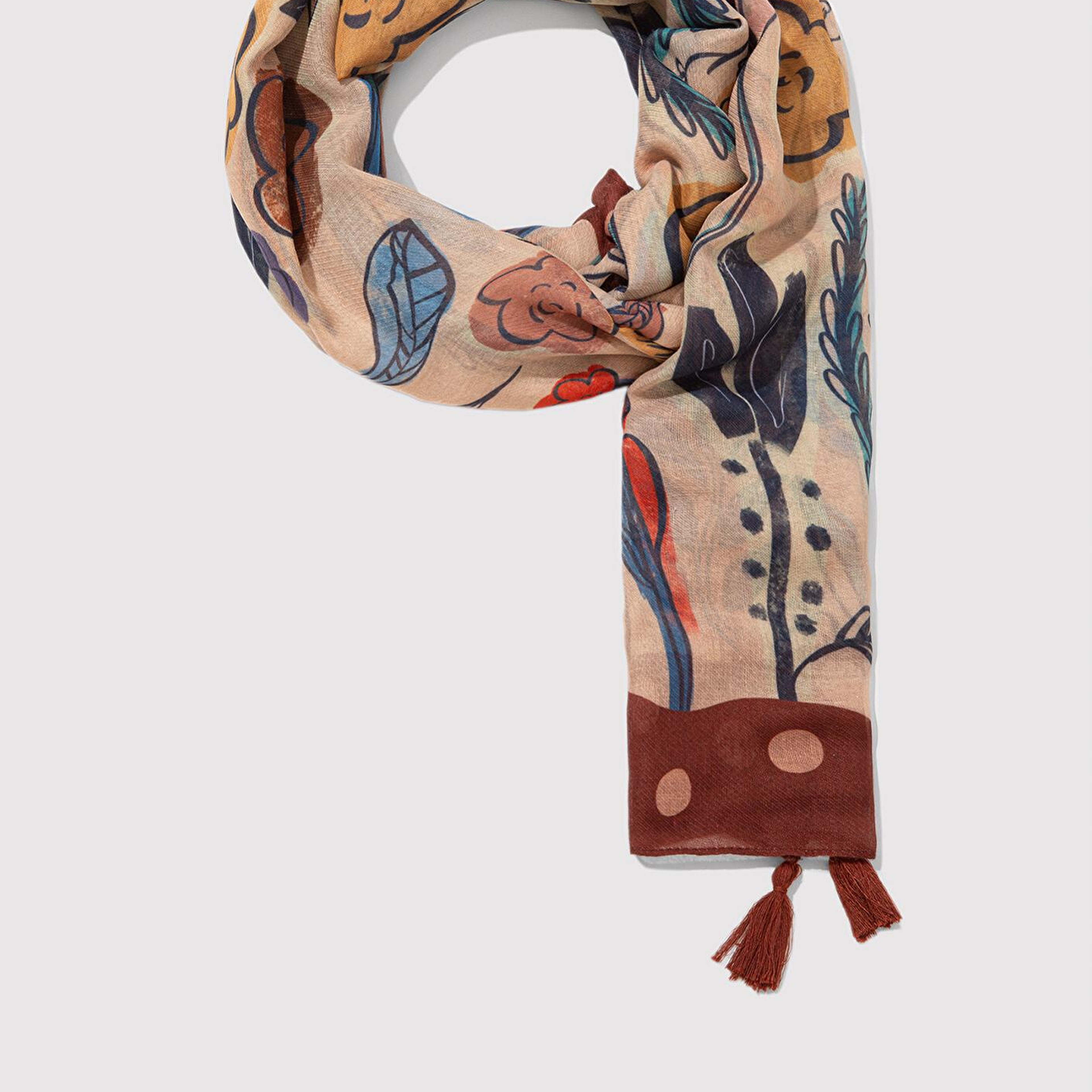 Mavi Baskılı Şal 1913478-30757