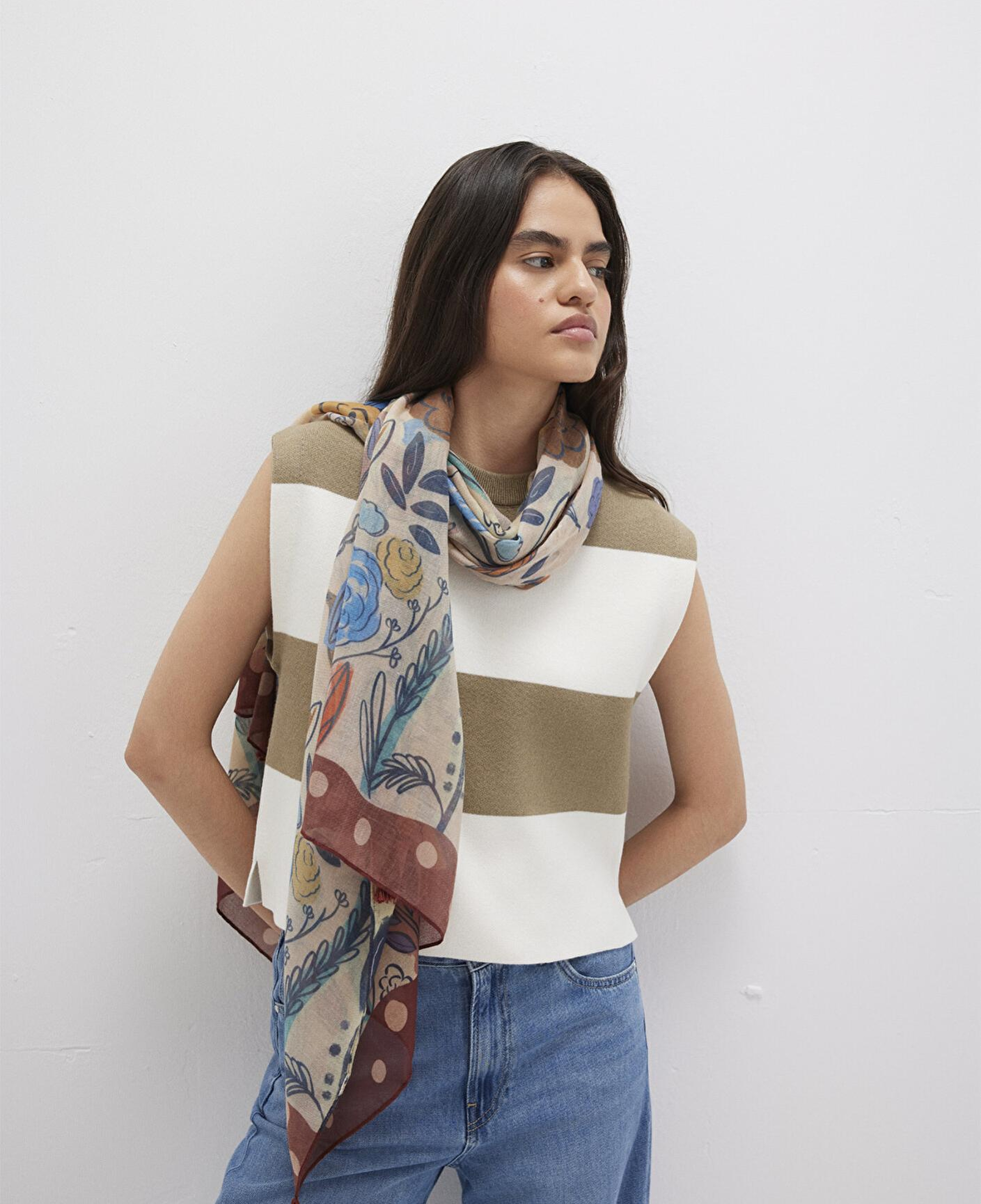 Mavi Baskılı Şal 1913478-30757